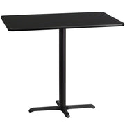 Stiles 30'' x 48'' Rectangular Black Laminate Table Top with 23.5'' x 29.5'' Bar Height Table Base