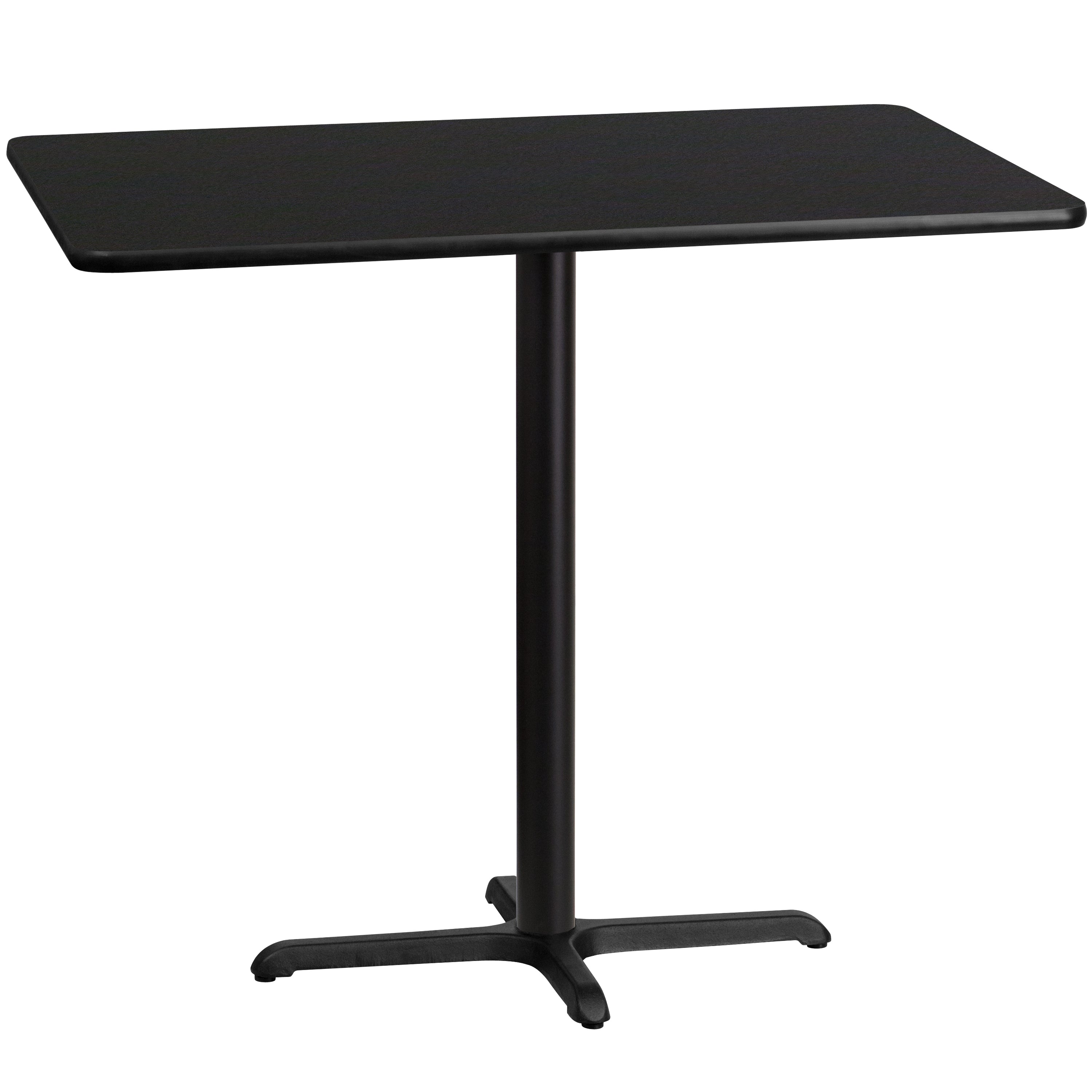 Stiles 30'' x 48'' Rectangular Black Laminate Table Top with 23.5'' x 29.5'' Bar Height Table Base
