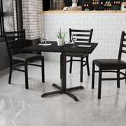 Stiles 36'' Square Black Laminate Table Top with 30'' x 30'' Table Height Base