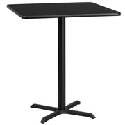 Stiles 36'' Square Black Laminate Table Top with 30'' x 30'' Bar Height Table Base