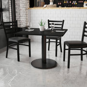 Stiles 36'' Square Black Laminate Table Top with 24'' Round Table Height Base