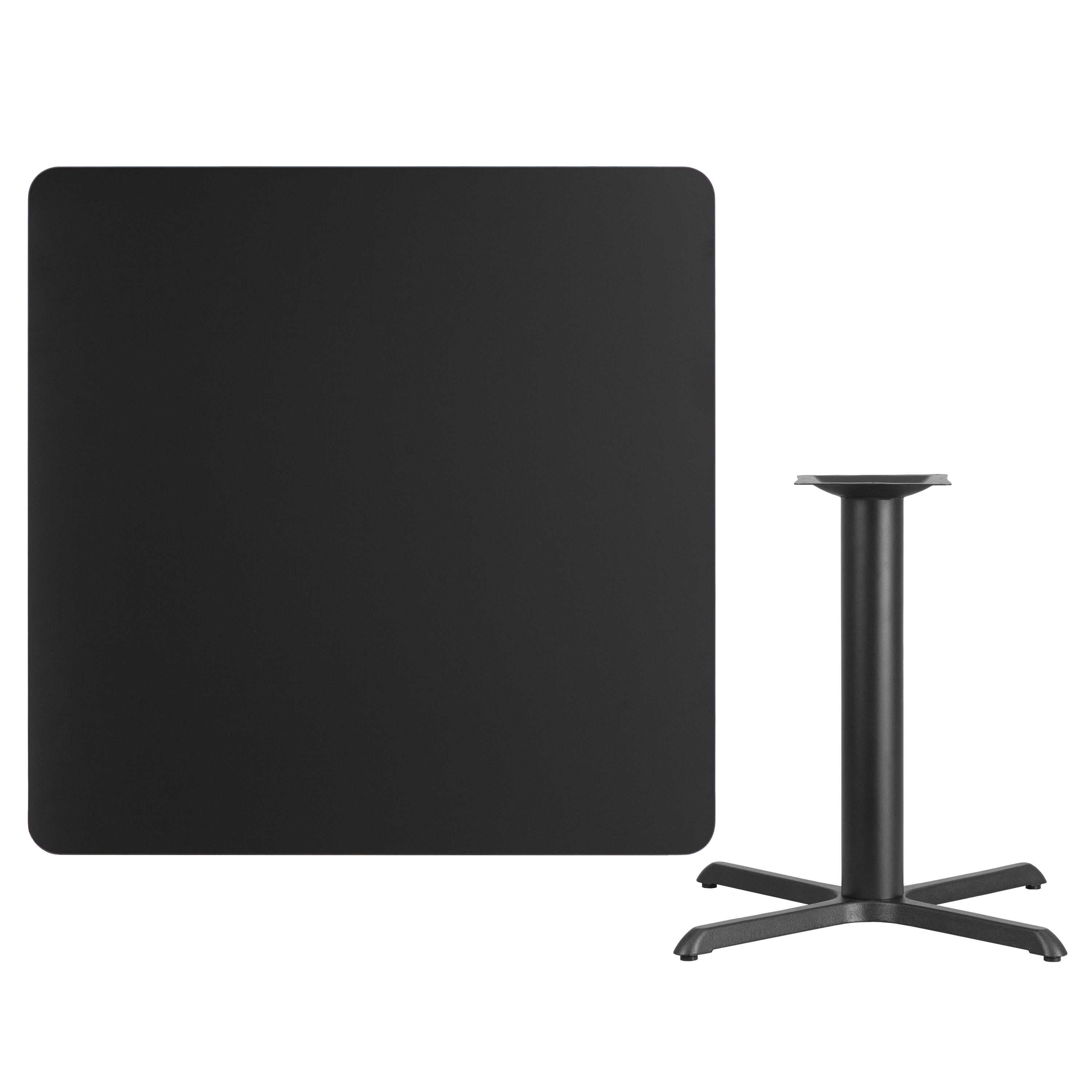 Stiles 42'' Square Black Laminate Table Top with 33'' x 33'' Table Height Base