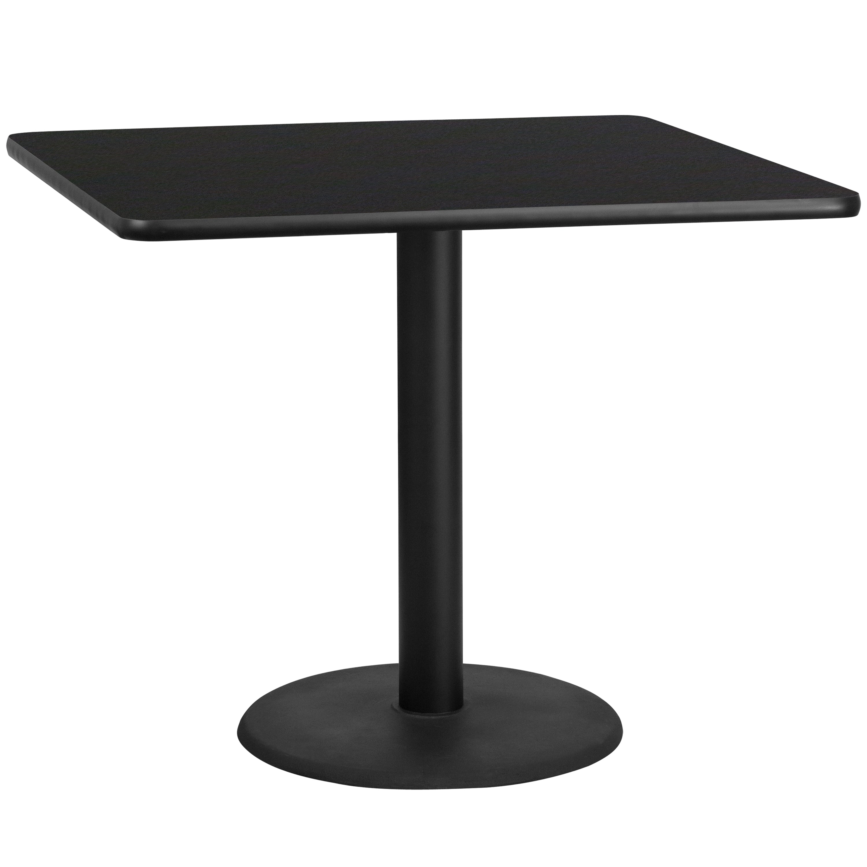 Stiles 42'' Square Black Laminate Table Top with 24'' Round Table Height Base