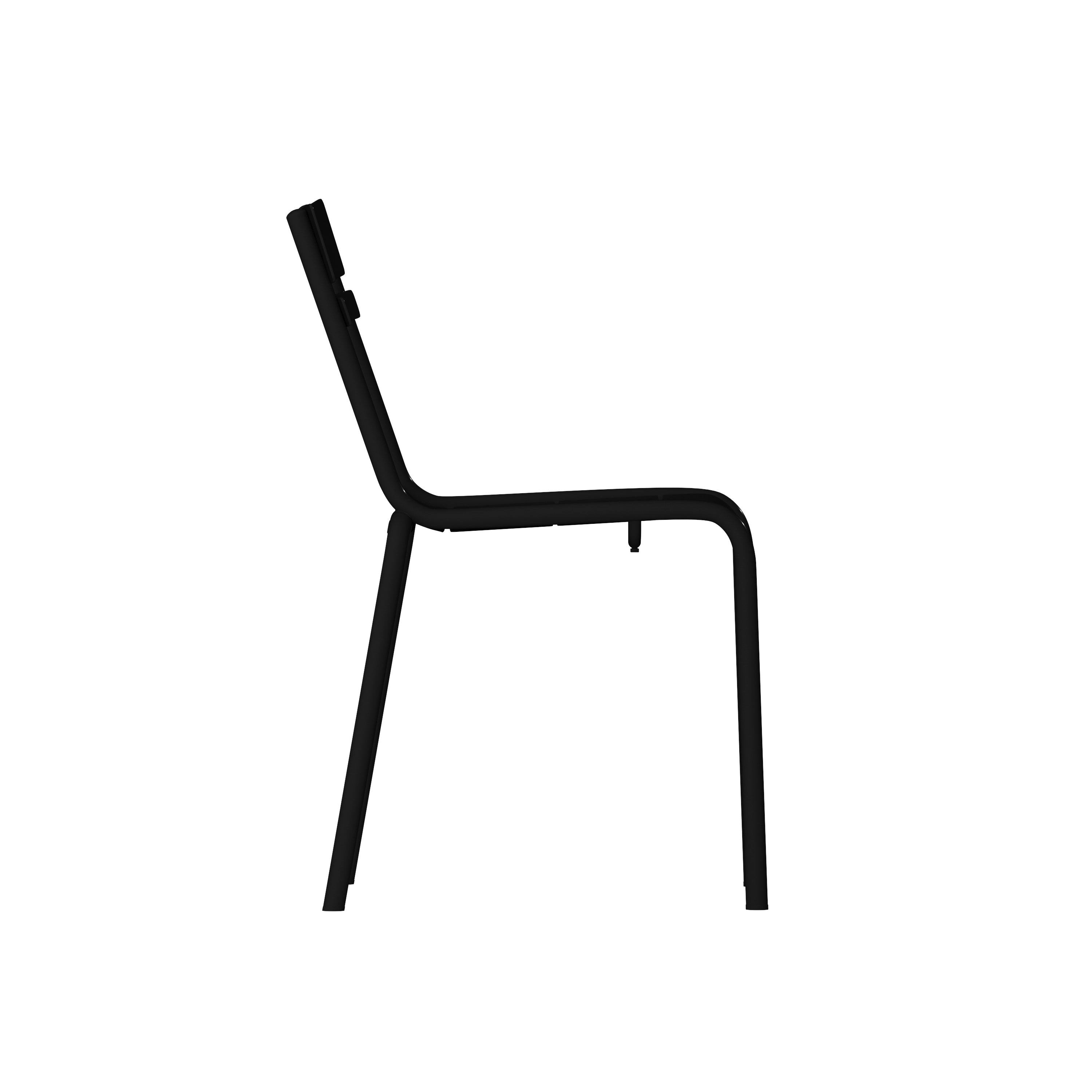 Nash Commercial Grade Steel Stack Chair, Indoor-Outdoor Armless Chair with 2 Slat Back in Black