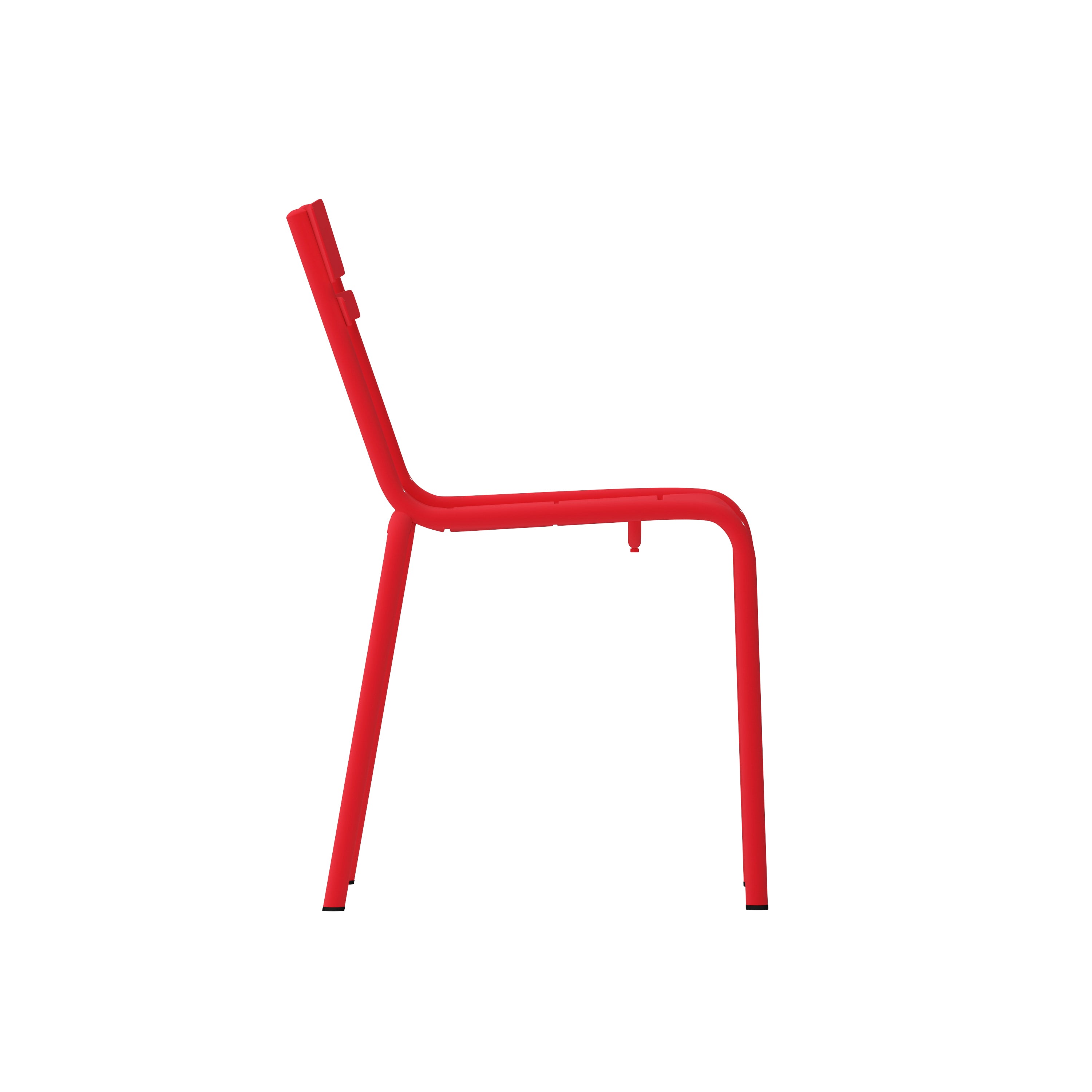 Nash Commercial Grade Steel Stack Chair, Indoor-Outdoor Armless Chair with 2 Slat Back in Red