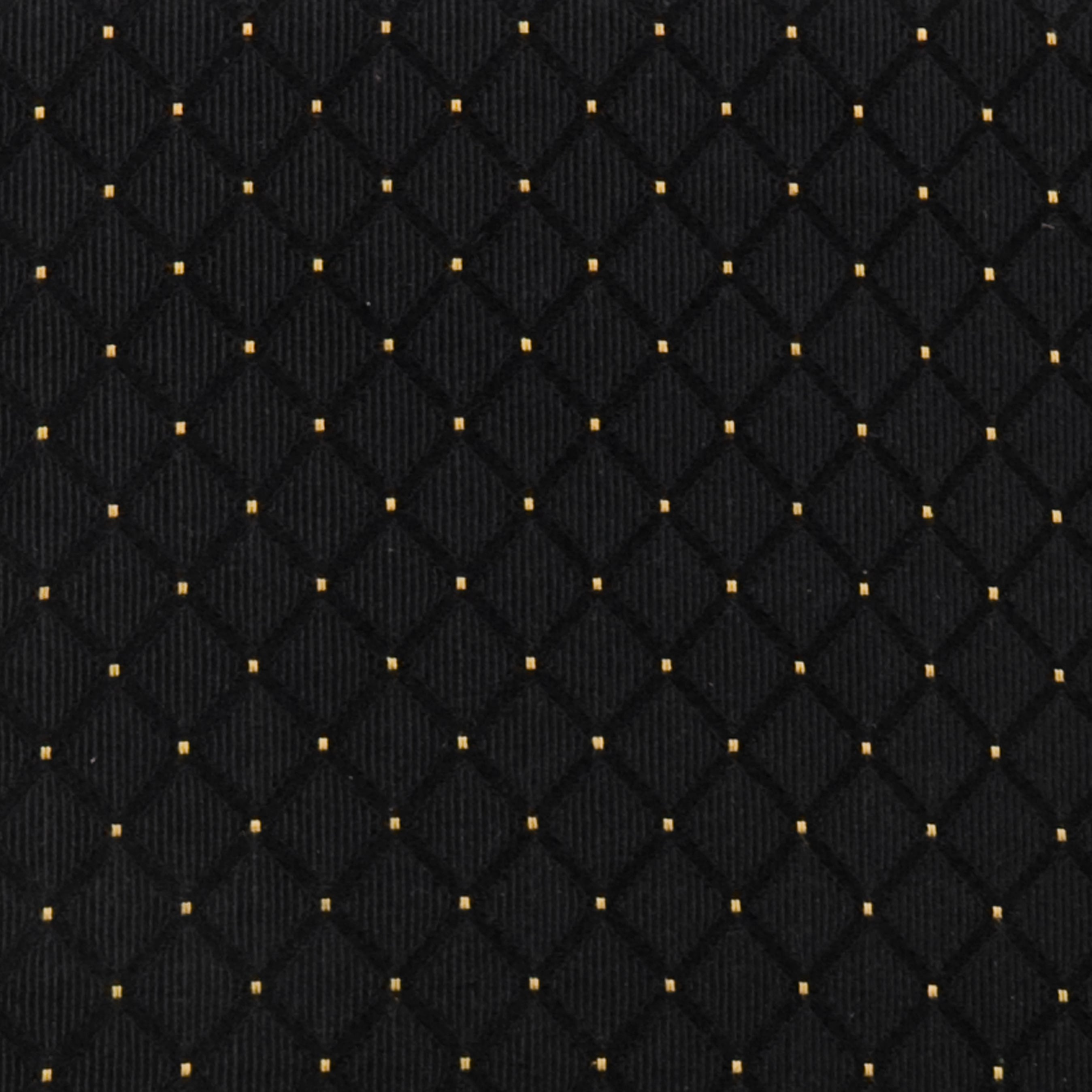 HERCULES Series 18.5''W Church Chair in Black Dot Patterned Fabric with Book Rack - Gold Vein Frame