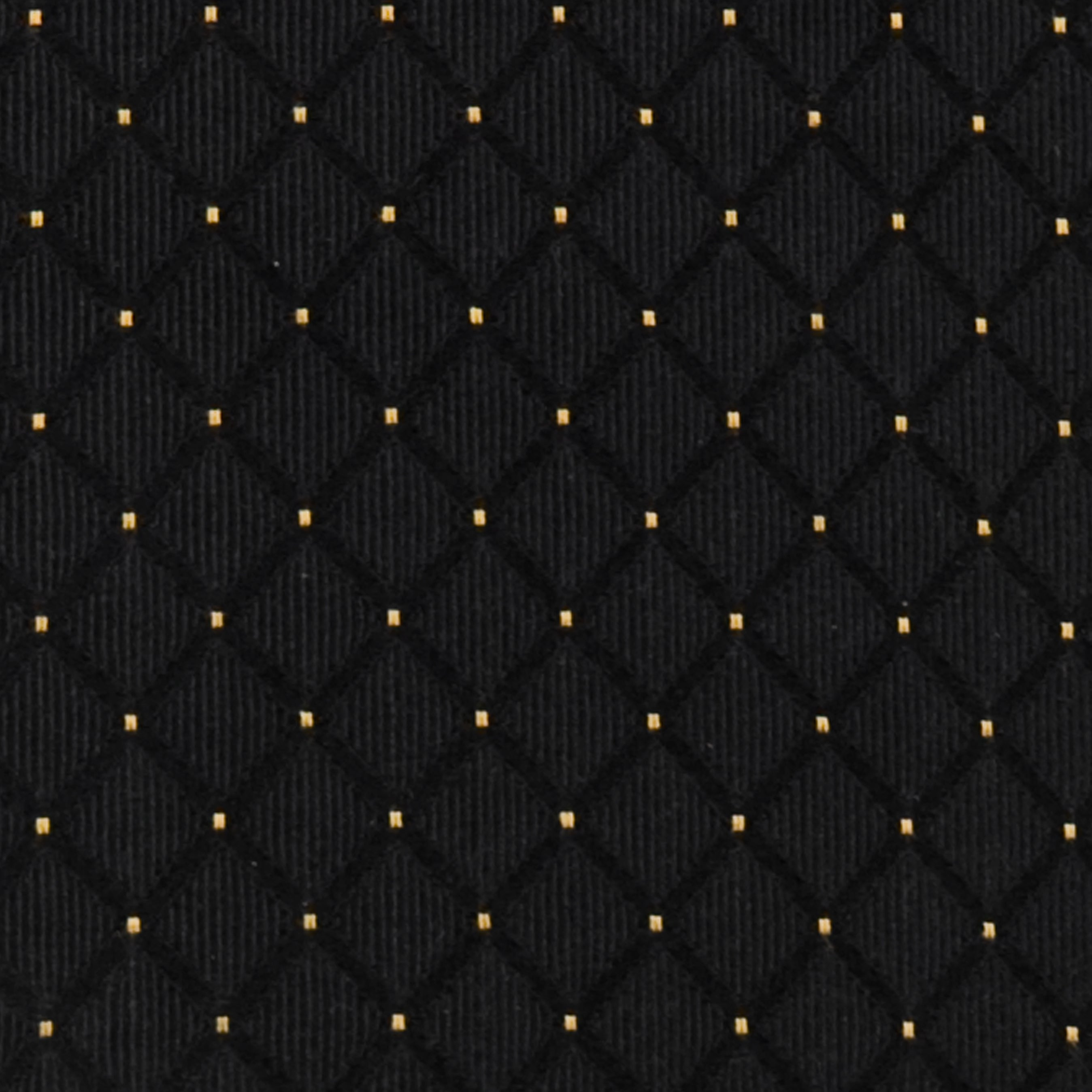 HERCULES Series 18.5''W Stacking Church Chair in Black Dot Patterned Fabric - Gold Vein Frame