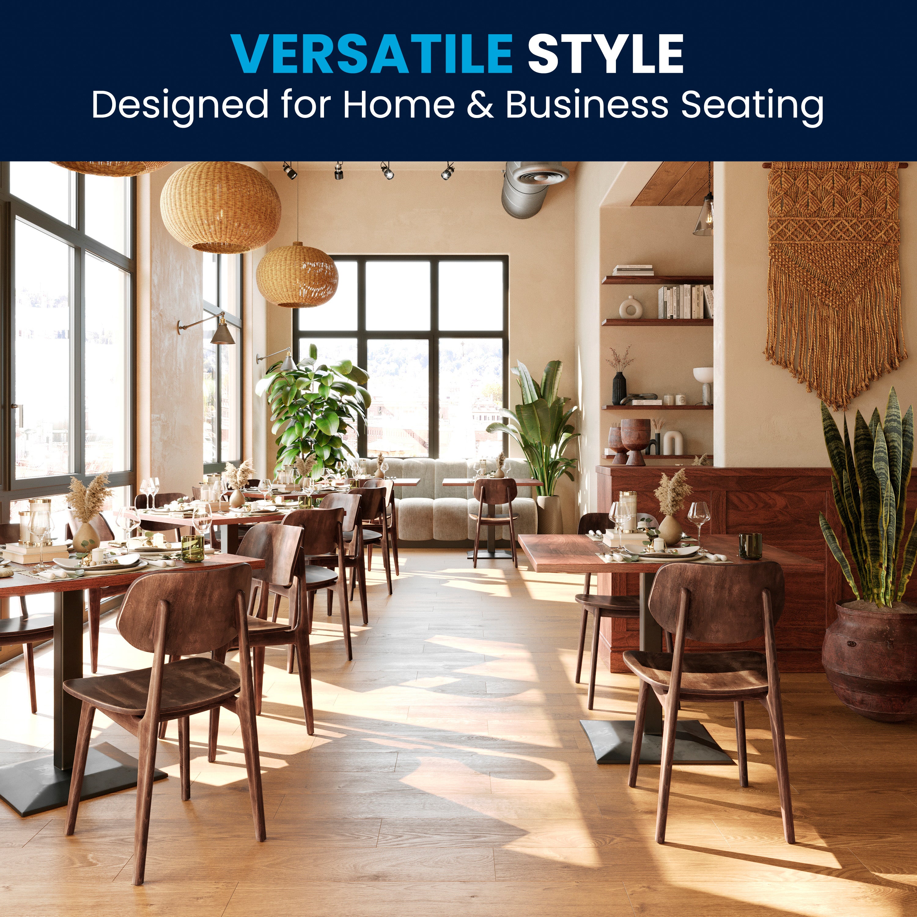 Verona Commercial Grade Solid Wood Dining Chair with Curved Oval Backrest in Antique Copper