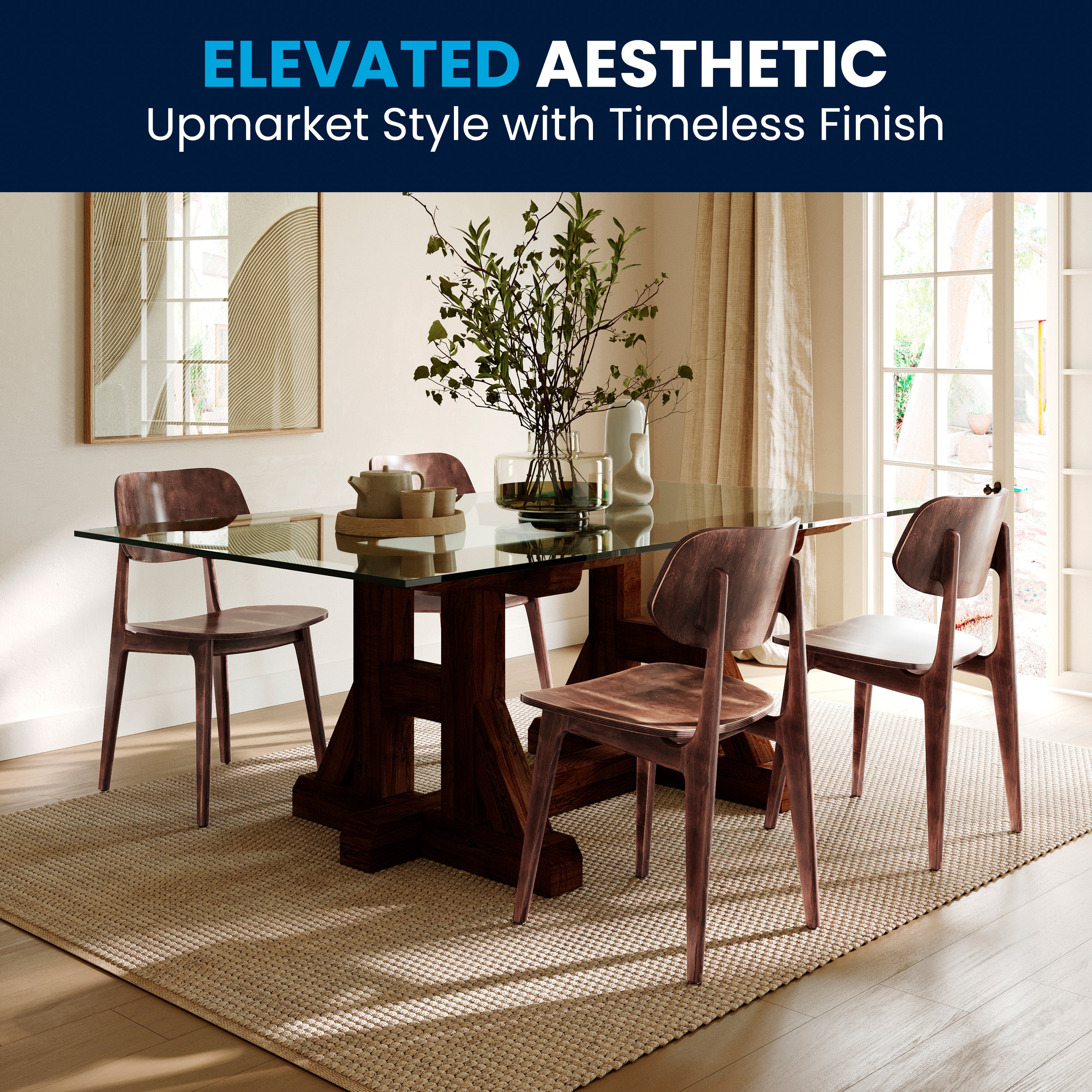 Verona Commercial Grade Solid Wood Dining Chair with Curved Oval Backrest in Antique Copper