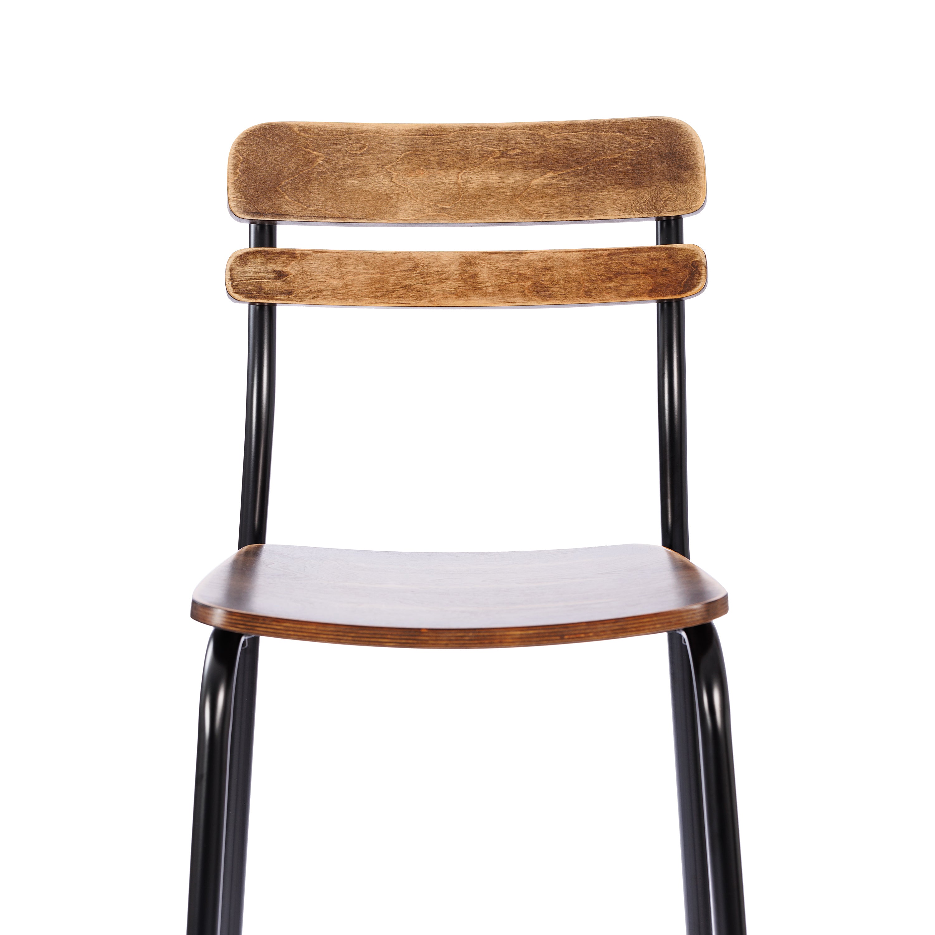 Cyprus Commercial Grade Solid Wood Bar Stool with Black Metal Frame and Antique Copper Finish