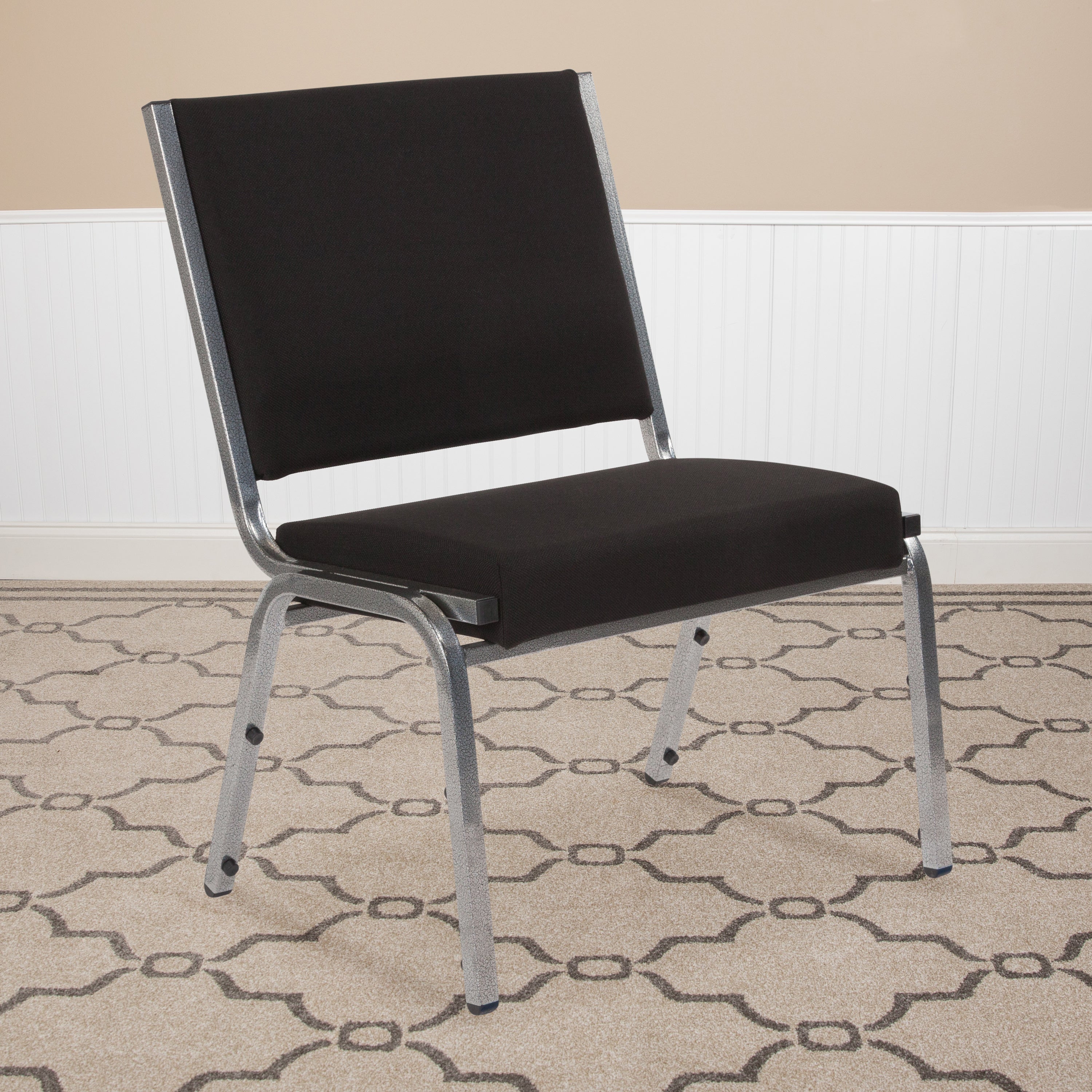 HERCULES Series 1000 lb. Rated Black Fabric Bariatric Medical Reception Chair