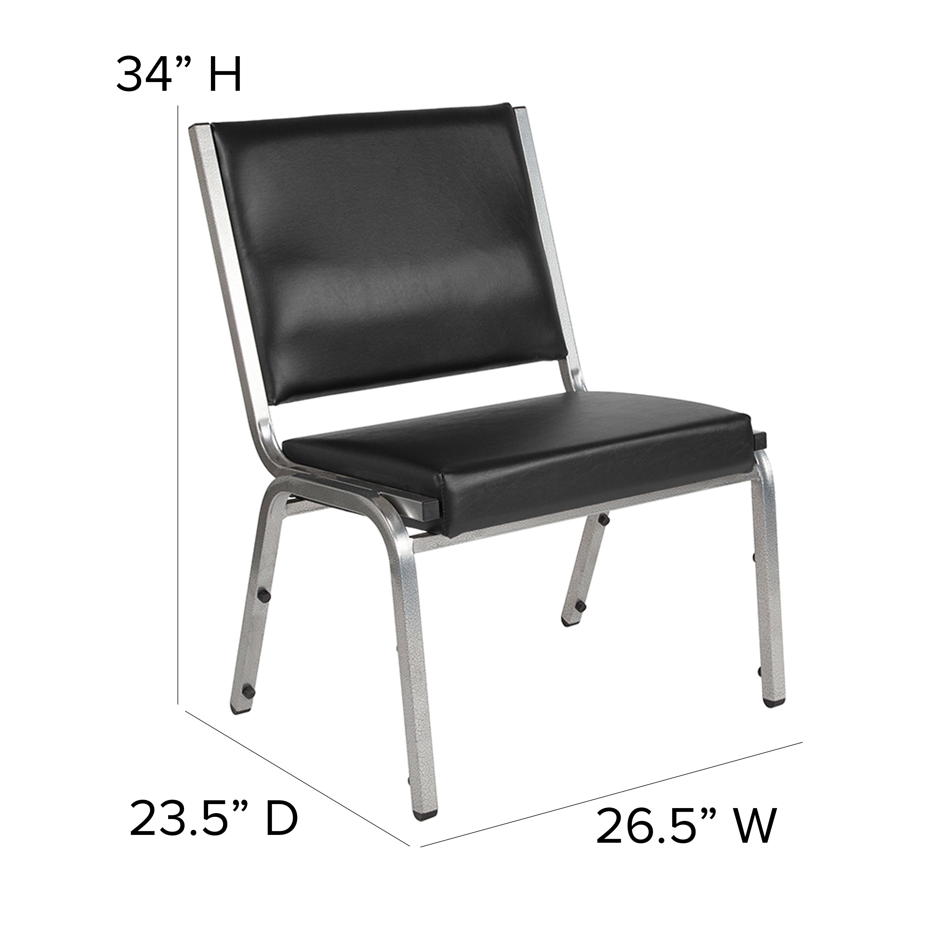 HERCULES Series 1000 lb. Rated Black Antimicrobial Vinyl Bariatric Medical Reception Chair