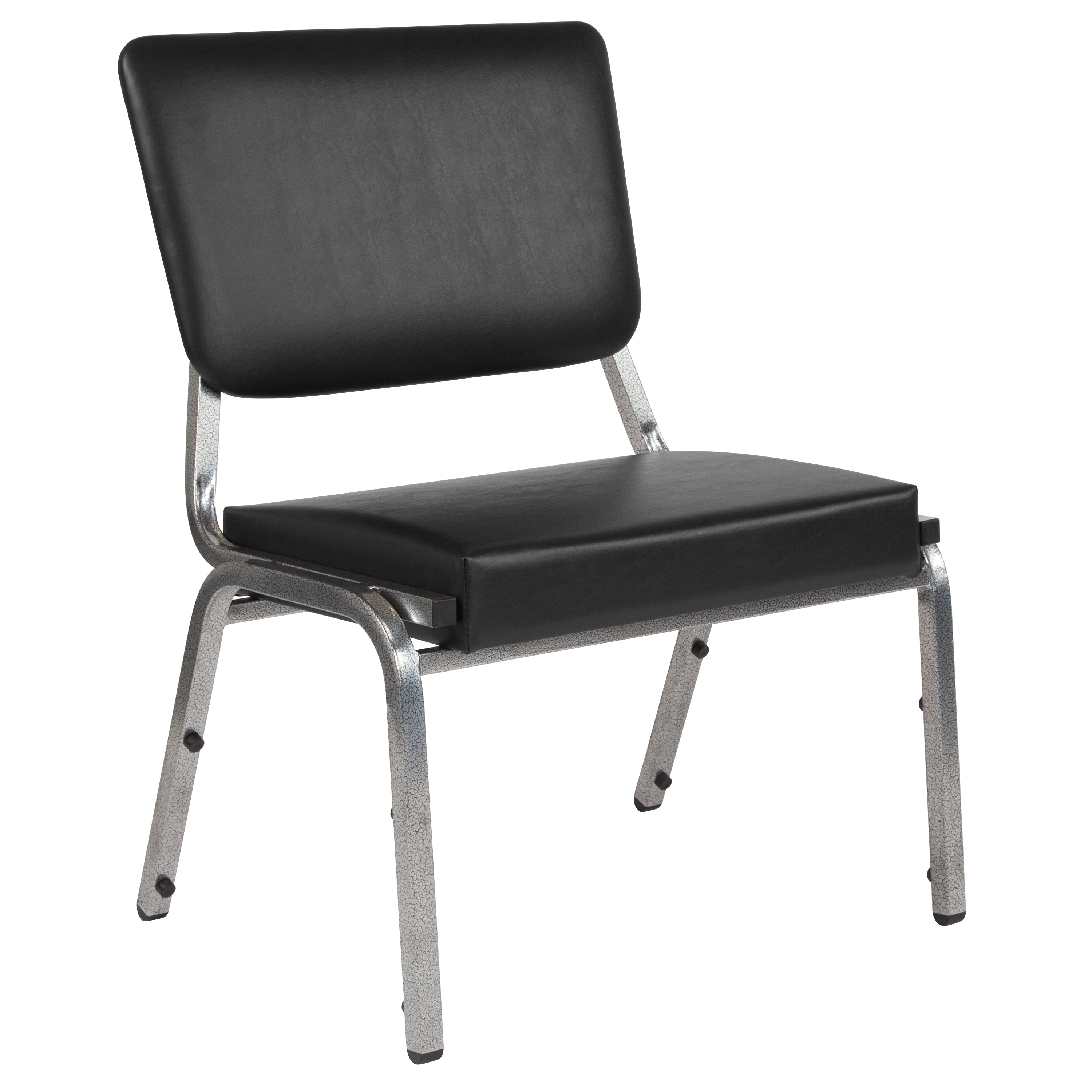 HERCULES Series 1000 lb. Rated Black Antimicrobial Vinyl Bariatric Medical Reception Chair with 3/4 Panel Back