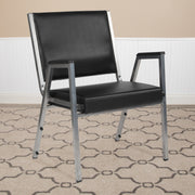 HERCULES Series 1000 lb. Rated Black Antimicrobial Vinyl Bariatric Medical Reception Arm Chair