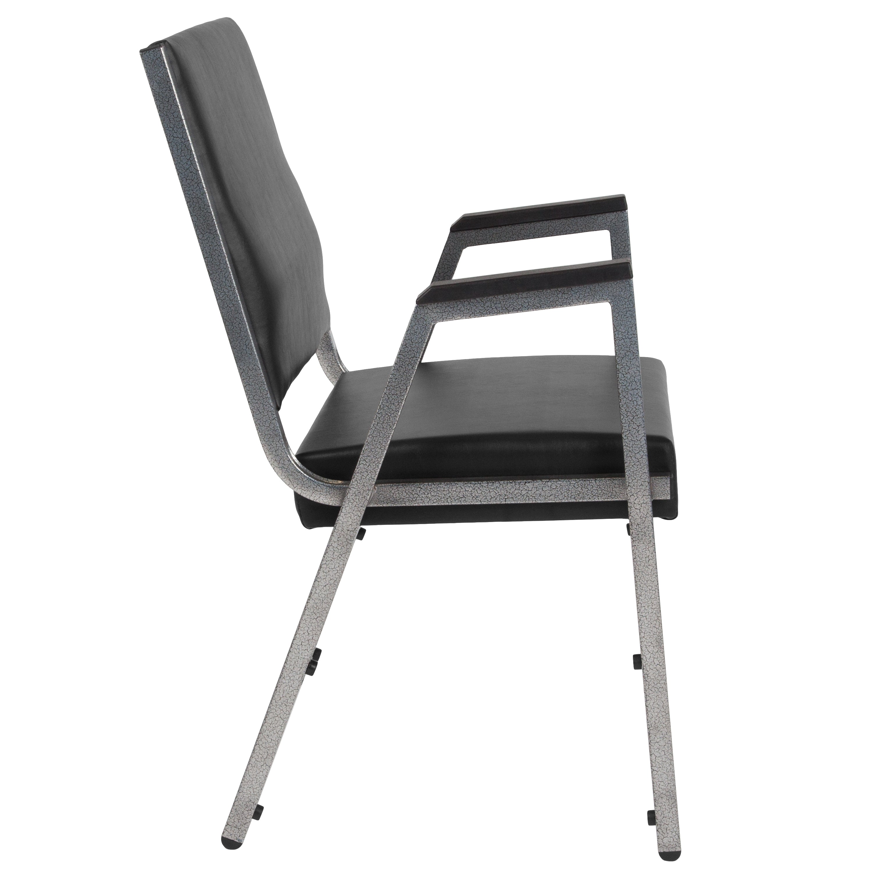 HERCULES Series 1000 lb. Rated Black Antimicrobial Vinyl Bariatric Medical Reception Arm Chair