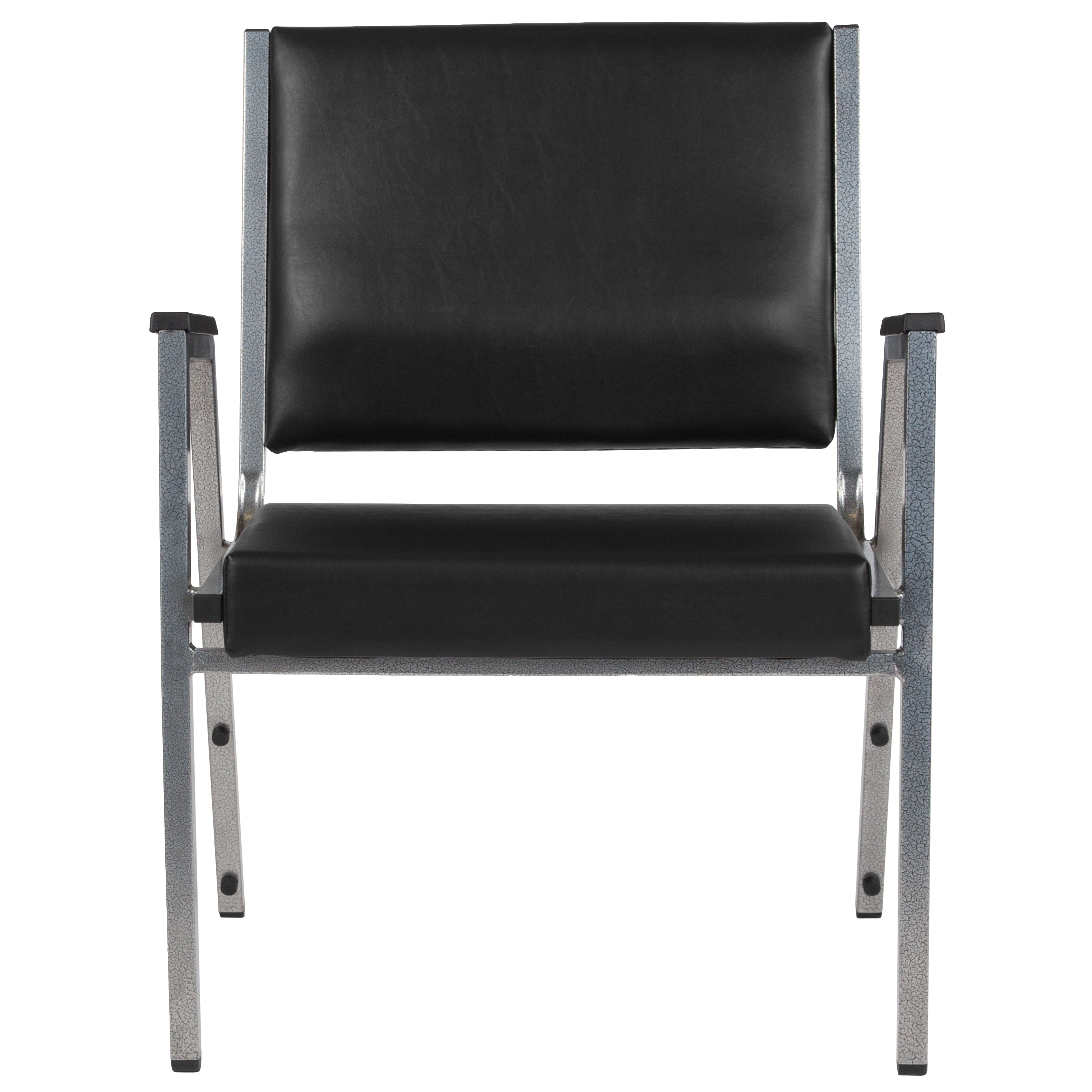 HERCULES Series 1000 lb. Rated Black Antimicrobial Vinyl Bariatric Medical Reception Arm Chair