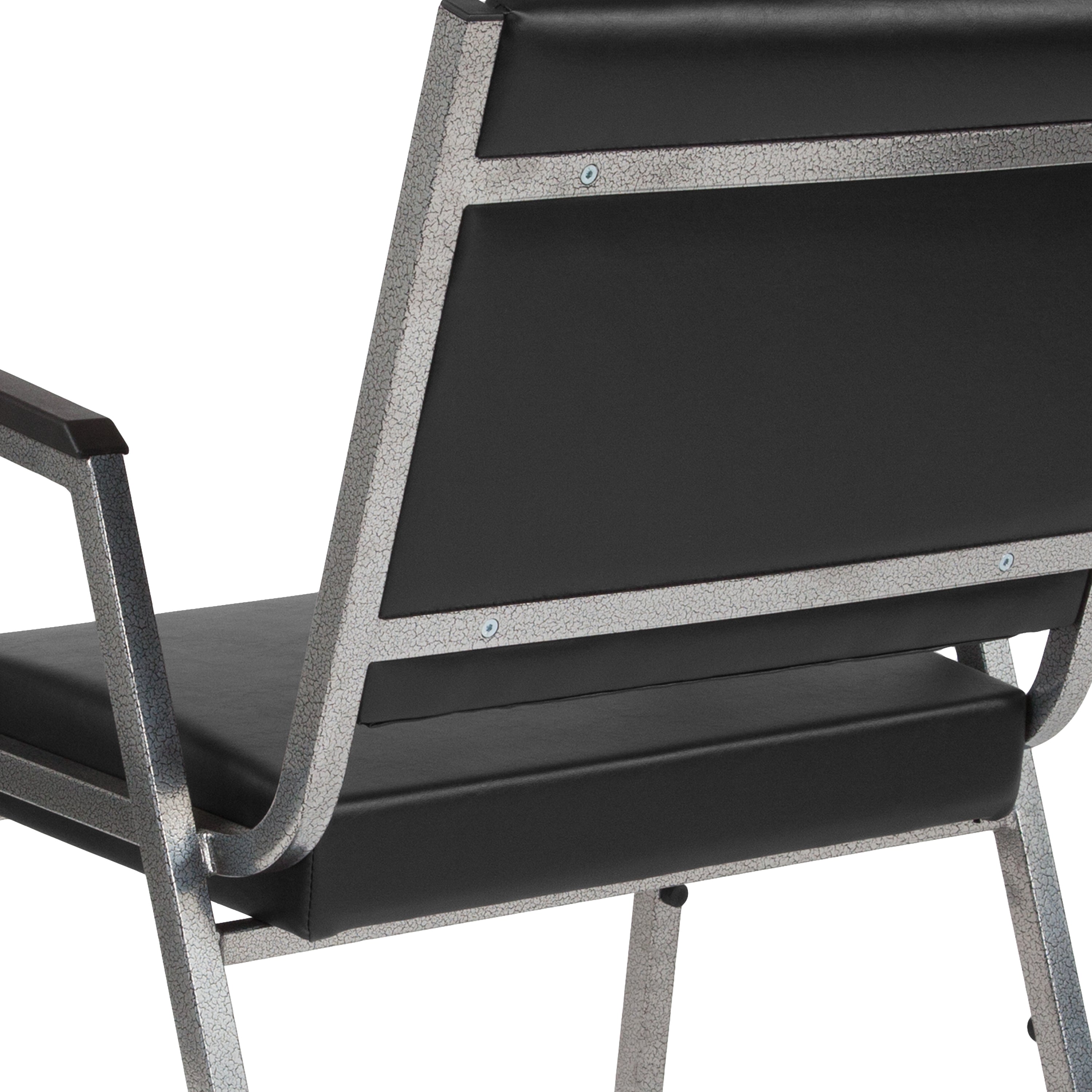HERCULES Series 1000 lb. Rated Black Antimicrobial Vinyl Bariatric Medical Reception Arm Chair