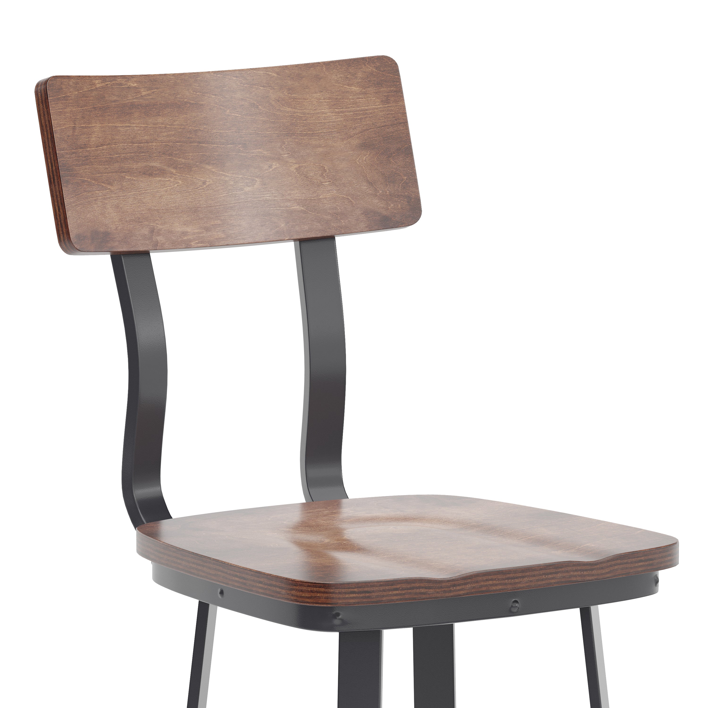 Flint Series Commercial Grade Antique Copper Restaurant Barstool with Wood Seat & Back and Gray Powder Coat Frame