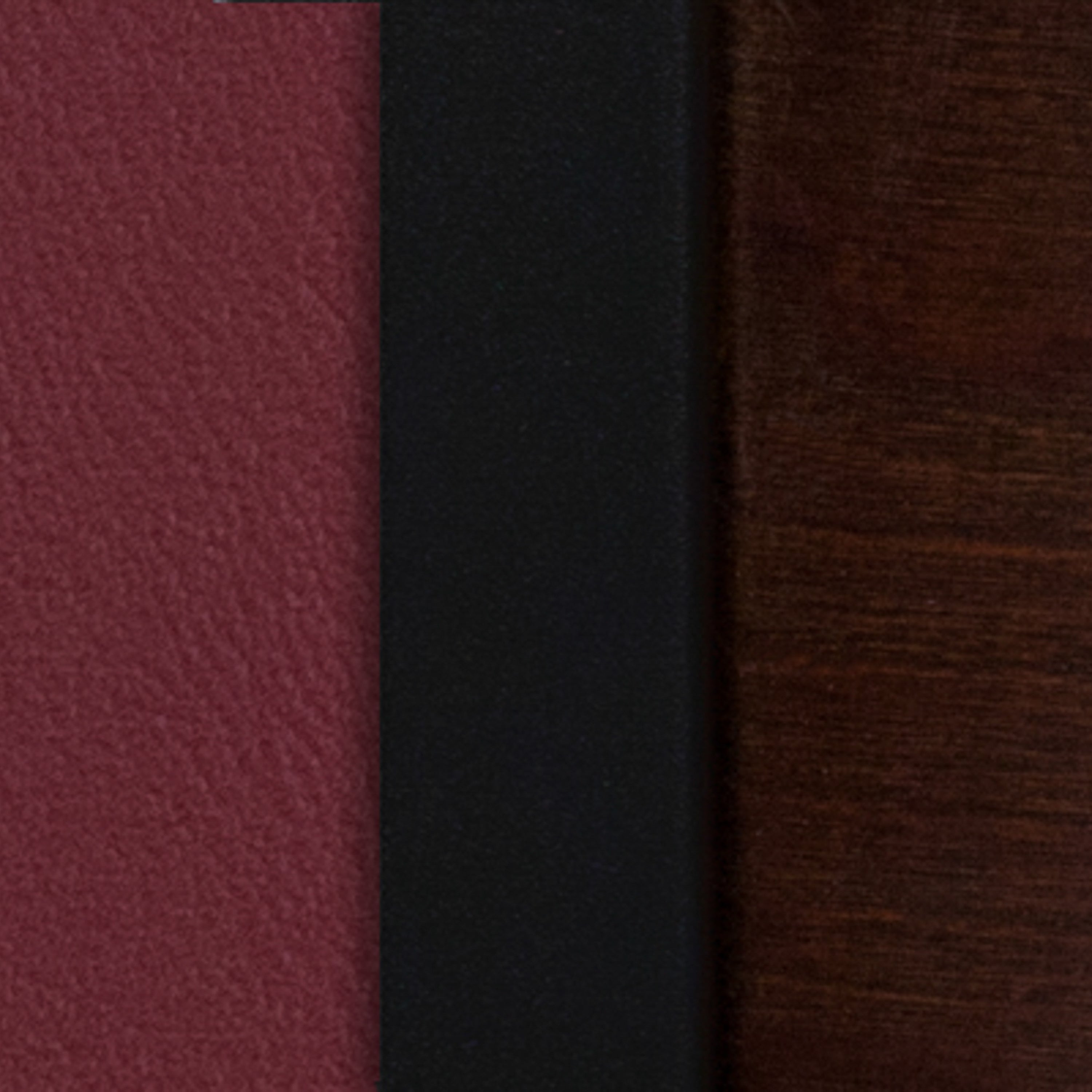 HERCULES Series Black 3 Circle Back Metal Restaurant Chair - Walnut Wood Back, Burgundy Vinyl Seat