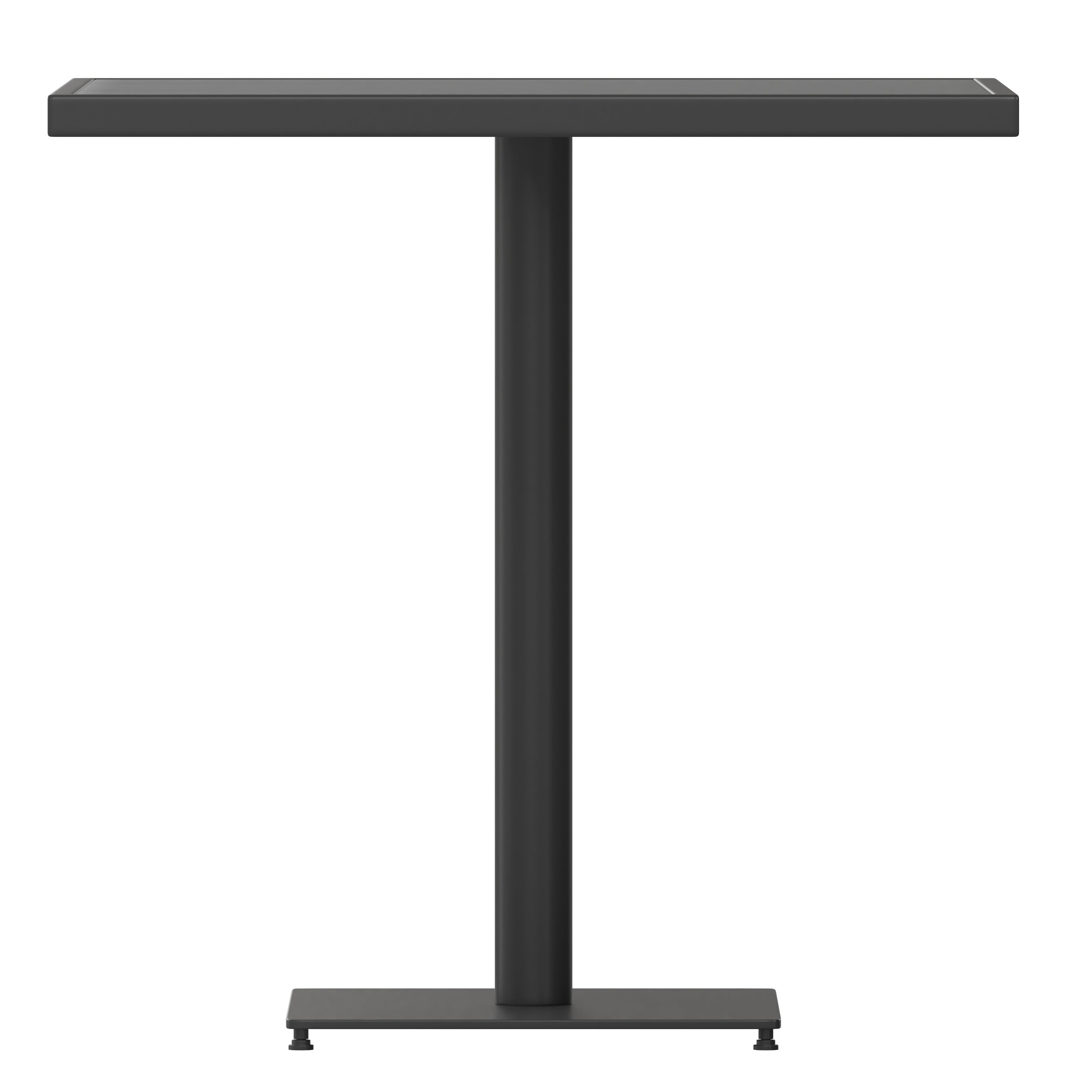 Lark Outdoor Patio Bistro Dining Table with Faux Gray Wash Teak Poly Slats, 30" Square