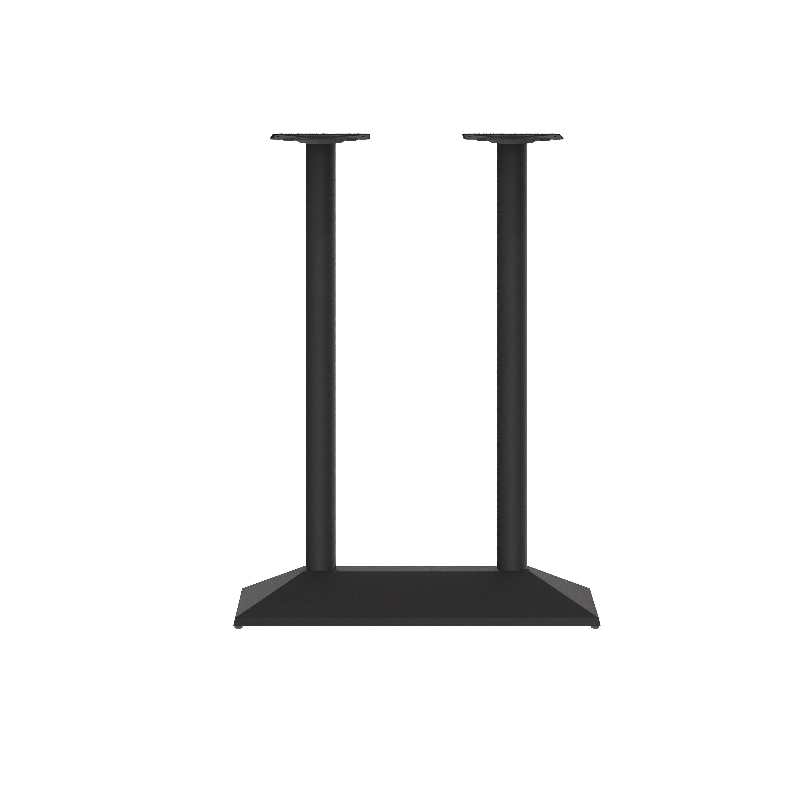 Palis 27"W x 15"D Indoor/Outdoor Dining Height Double Column Table Base for 30" x 48" Table Tops, Black