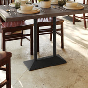 Palis 27"W x 15"D Indoor/Outdoor Dining Height Double Column Table Base for 30" x 48" Table Tops, Black