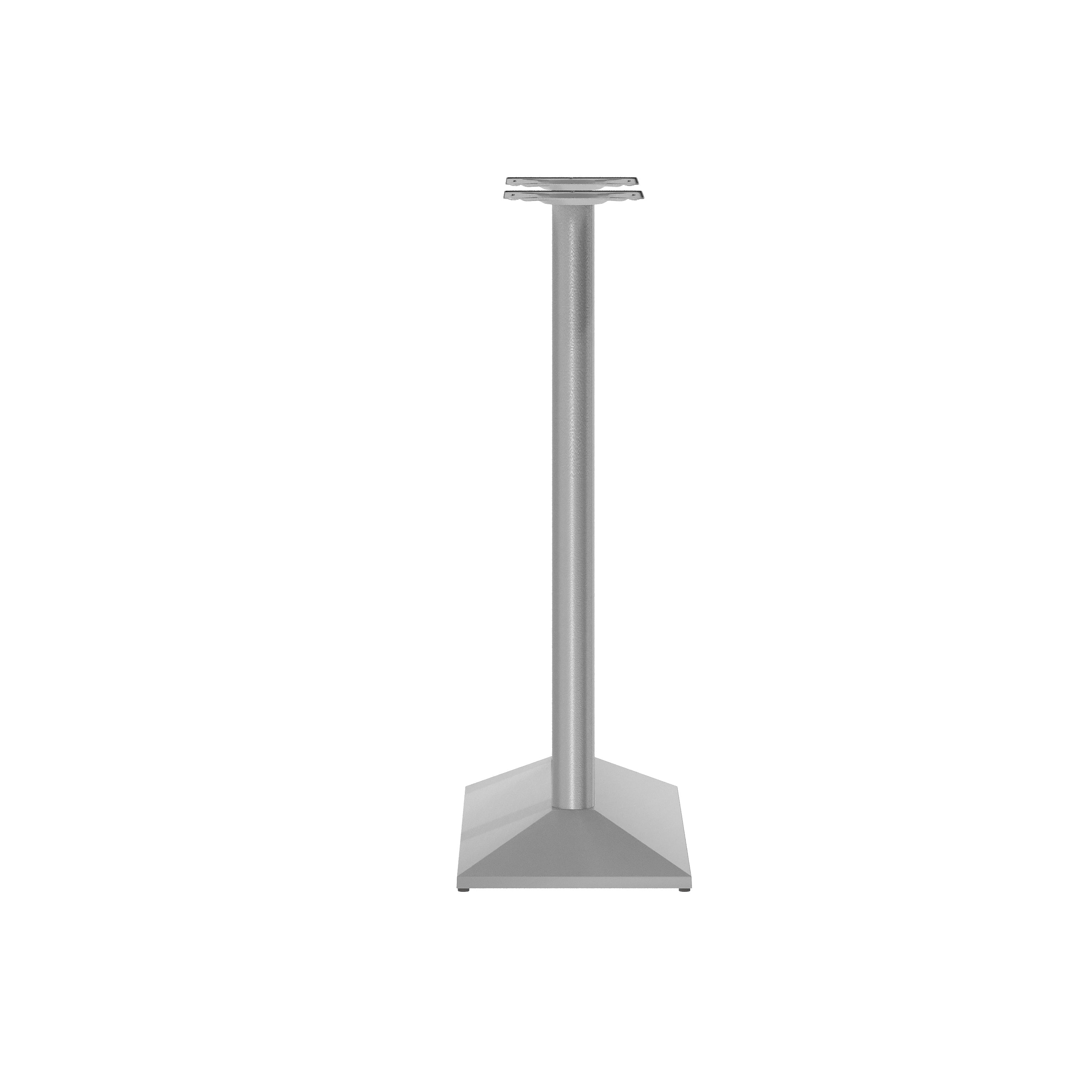 Palis 27"W x 15"D Indoor/Outdoor Dining Height Double Column Table Base for 30" x 48" Table Tops, Silver