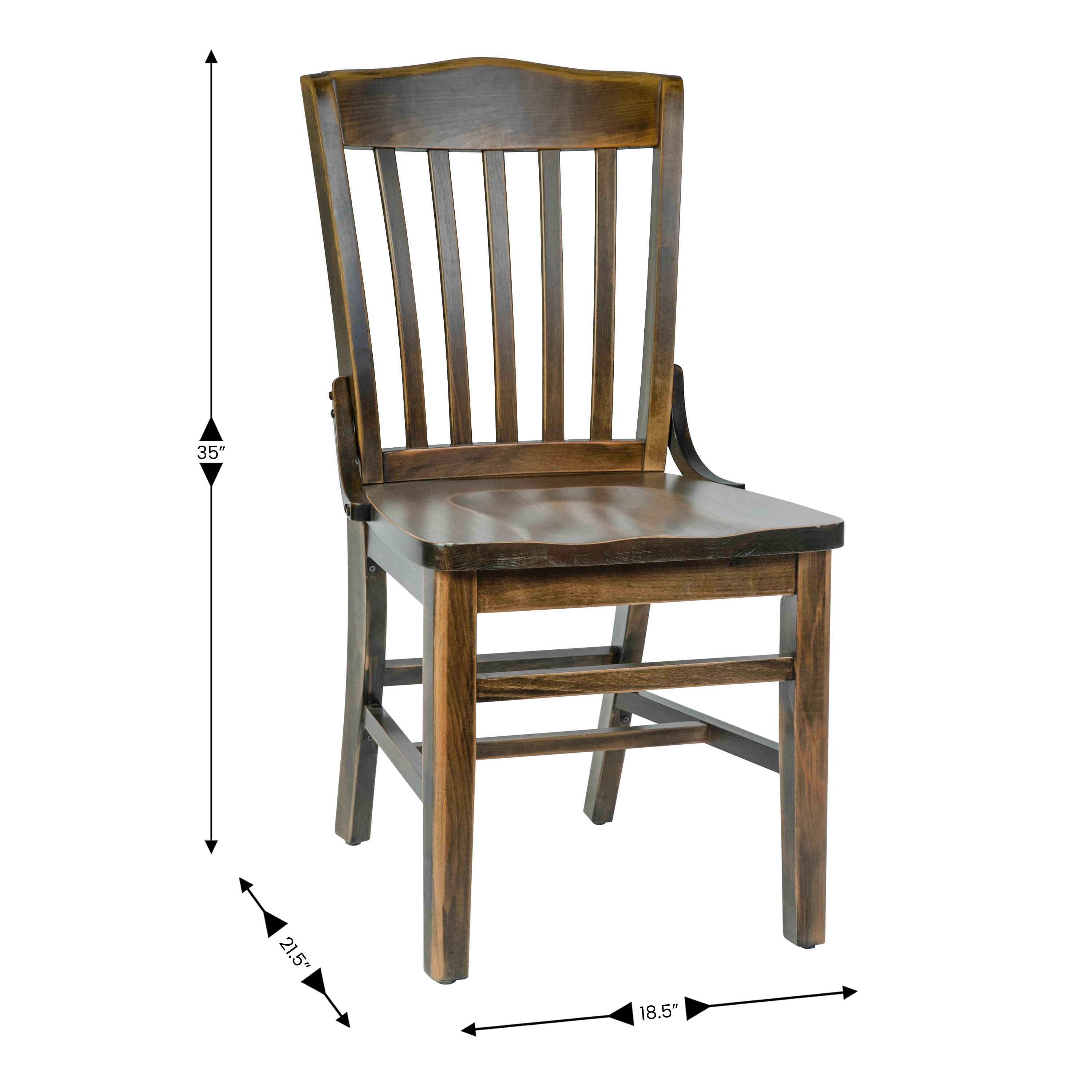 HERCULES School House Back Antique Copper Wood Restaurant Chair