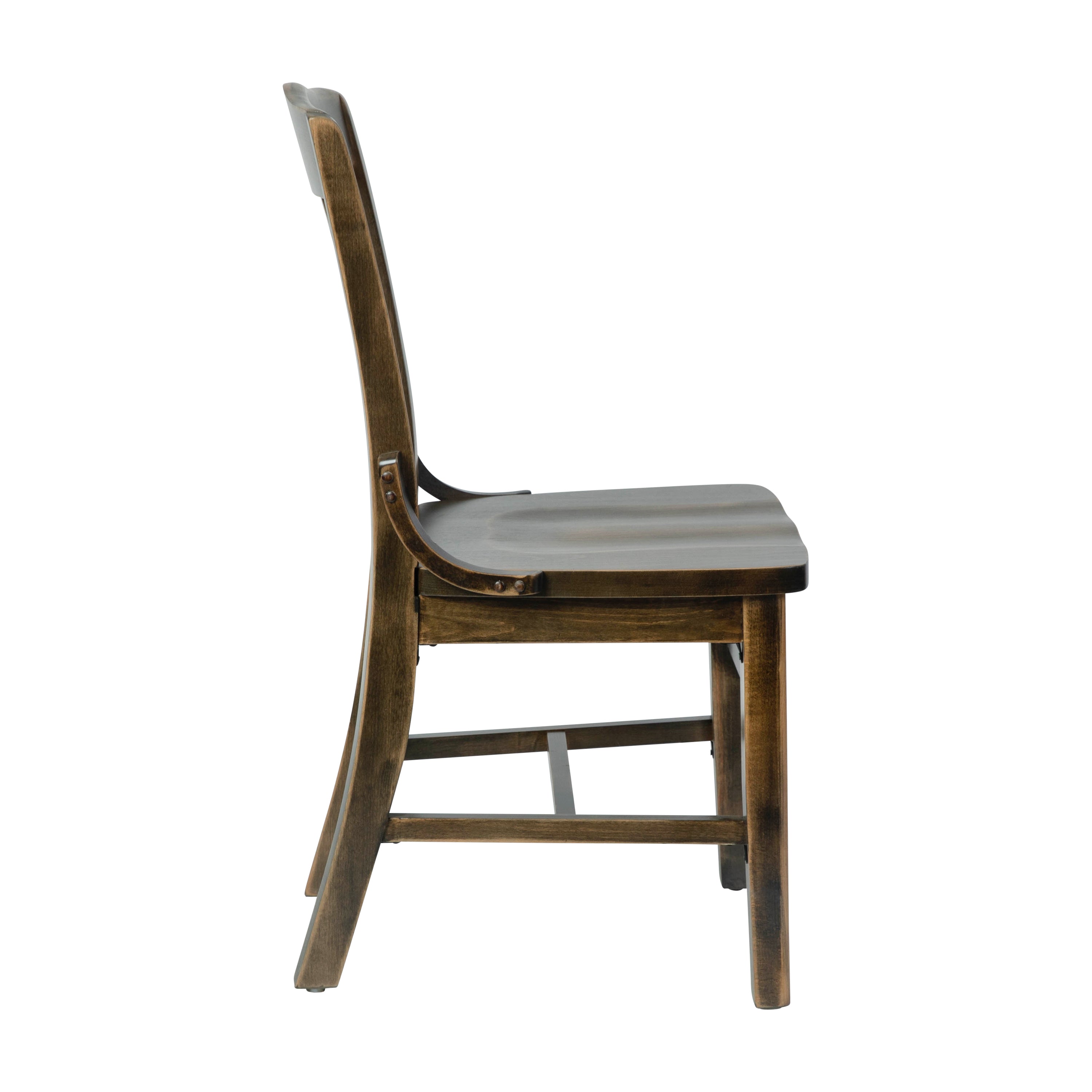 HERCULES School House Back Antique Copper Wood Restaurant Chair
