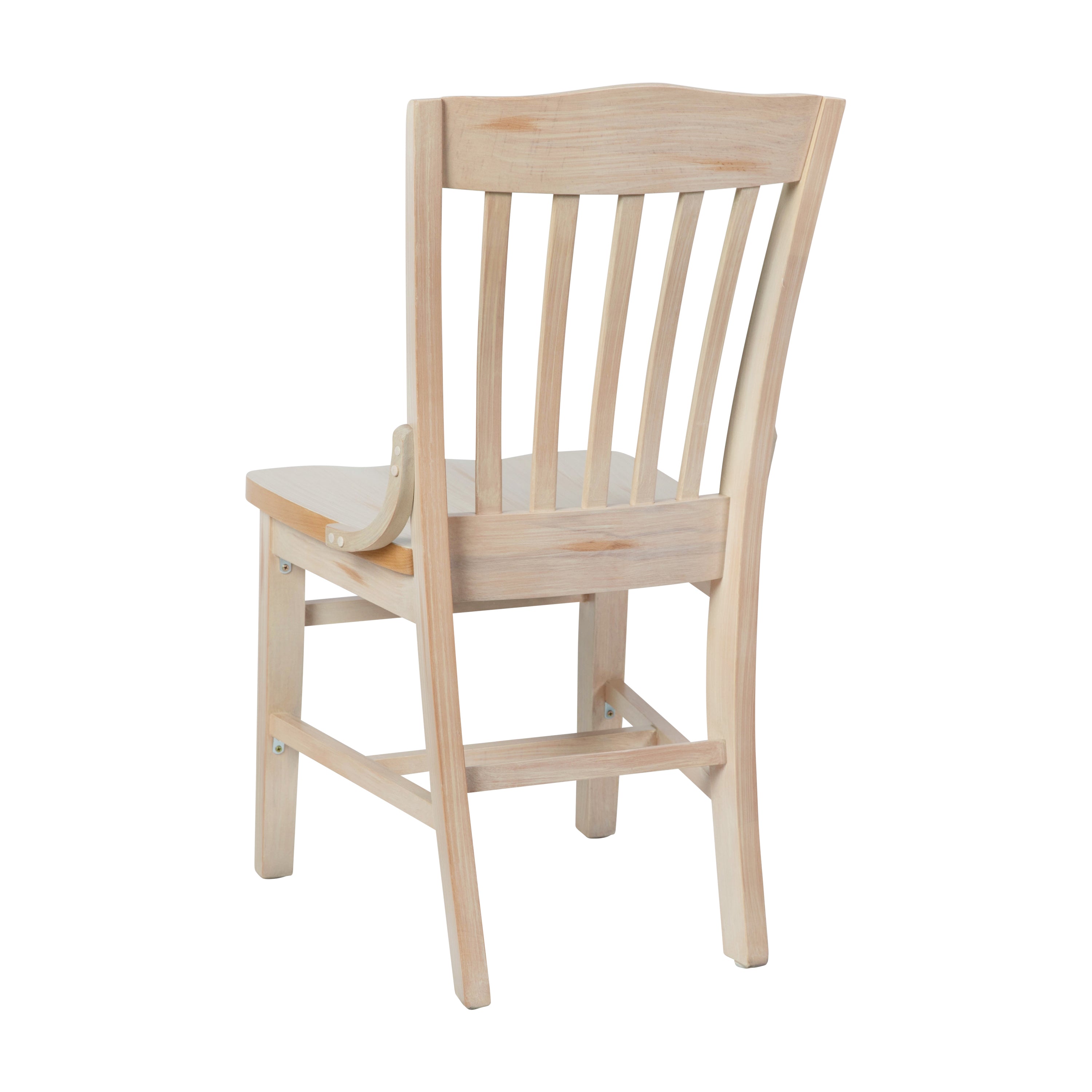 HERCULES School House Back Antique White Wood Restaurant Chair