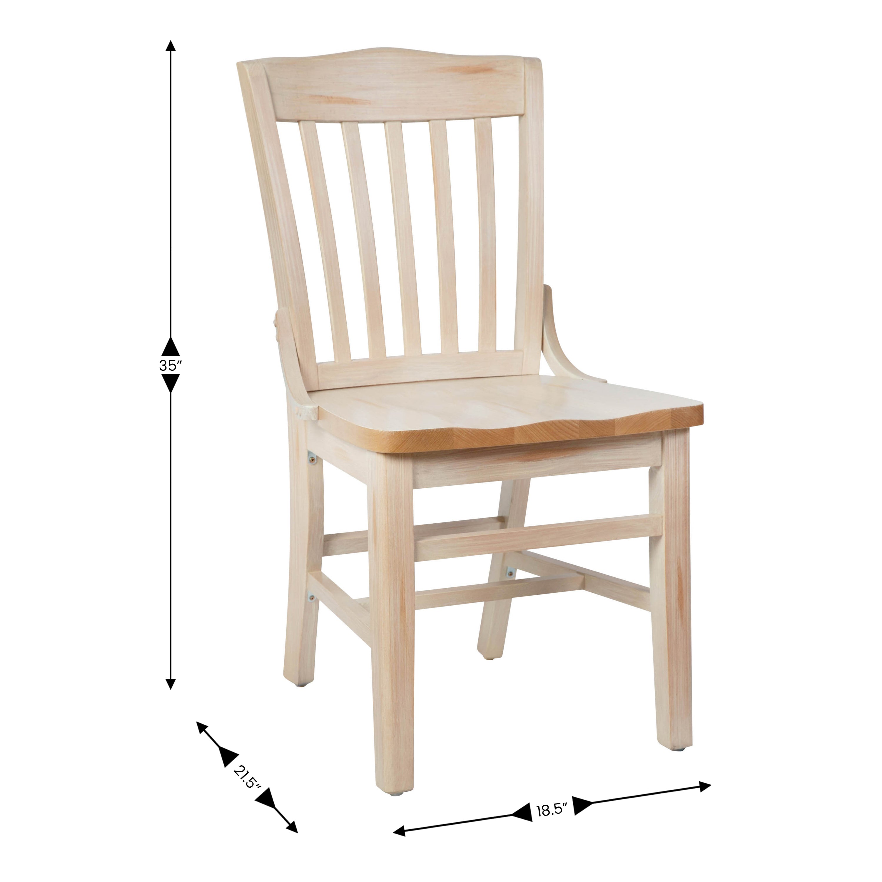HERCULES School House Back Antique White Wood Restaurant Chair