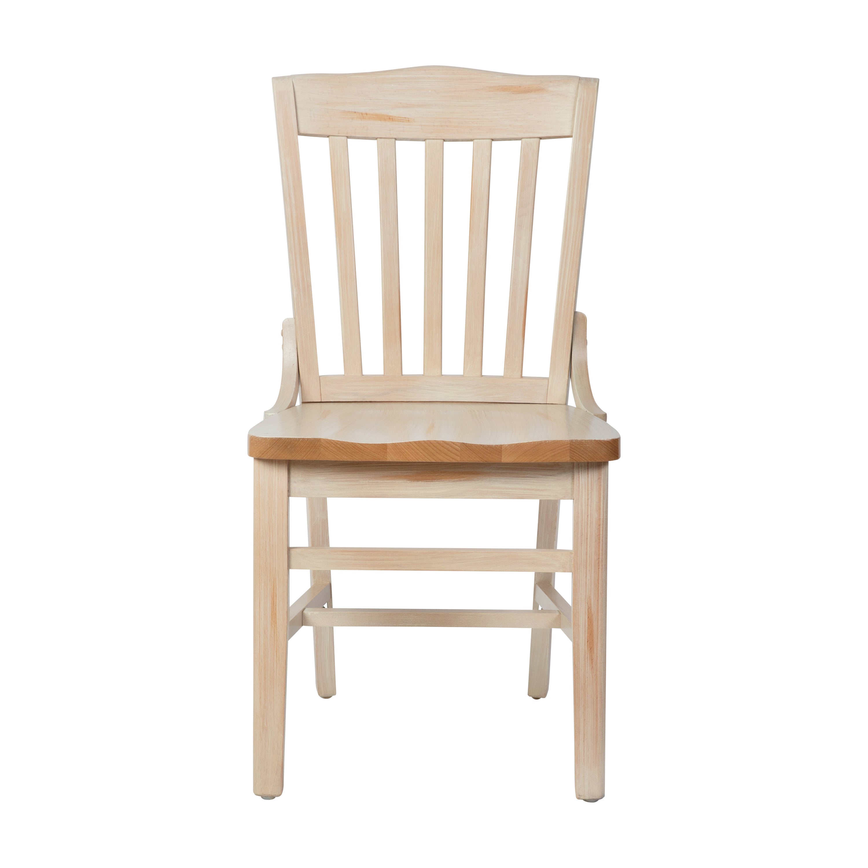 HERCULES School House Back Antique White Wood Restaurant Chair