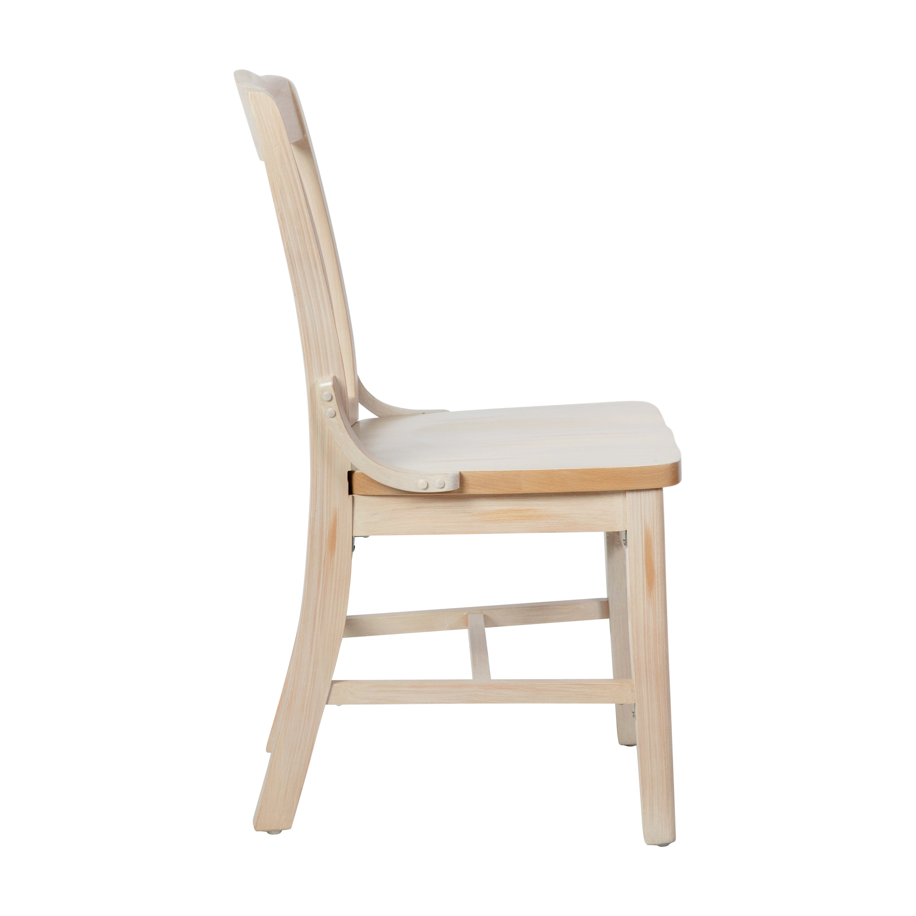 HERCULES School House Back Antique White Wood Restaurant Chair