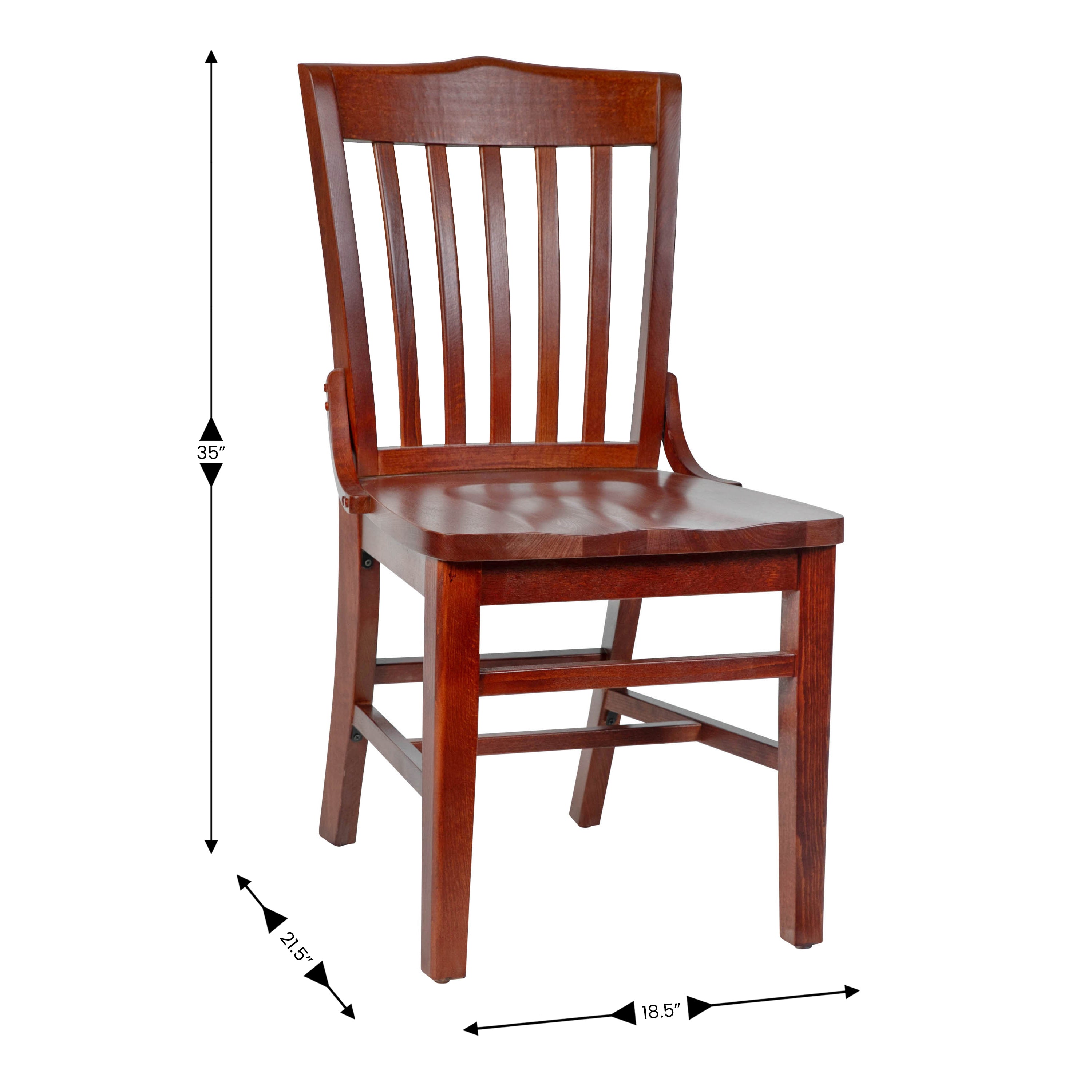 HERCULES Series School House Back Mahogany Wood Restaurant Chair