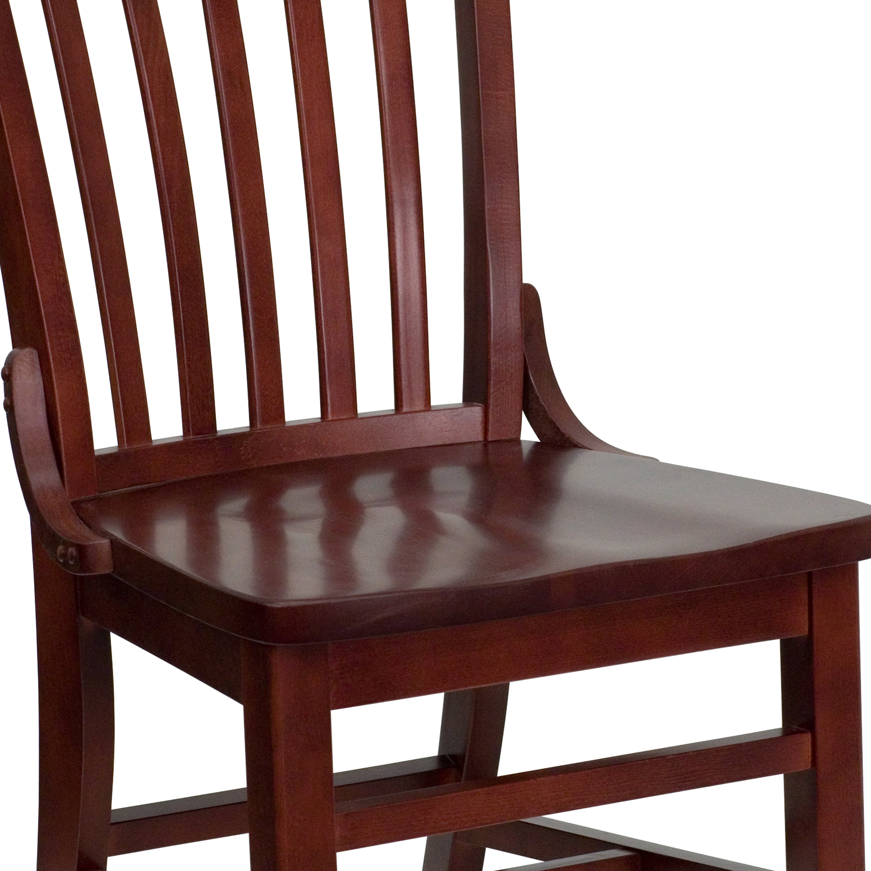 HERCULES Series School House Back Mahogany Wood Restaurant Chair