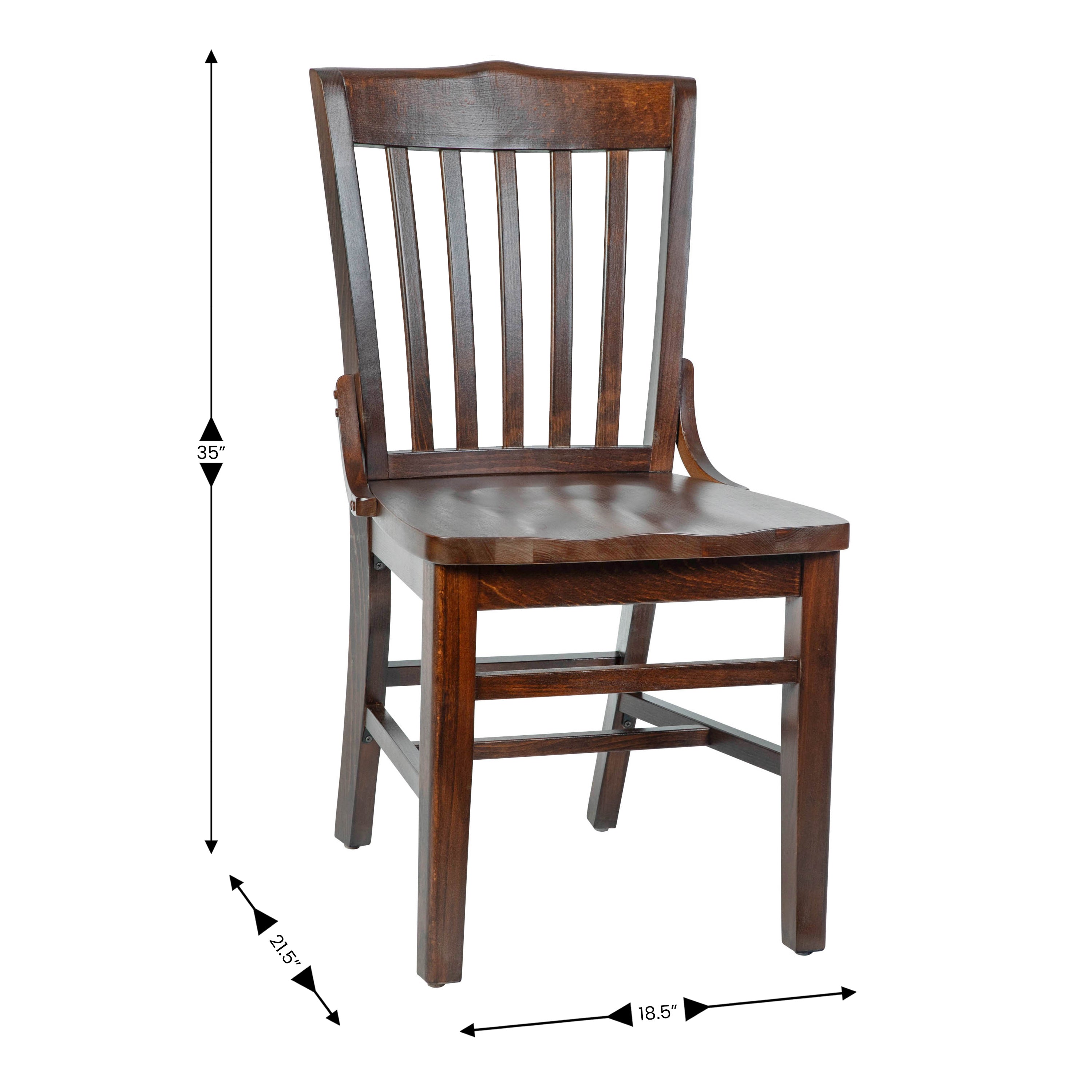 HERCULES Series School House Back Walnut Wood Restaurant Chair