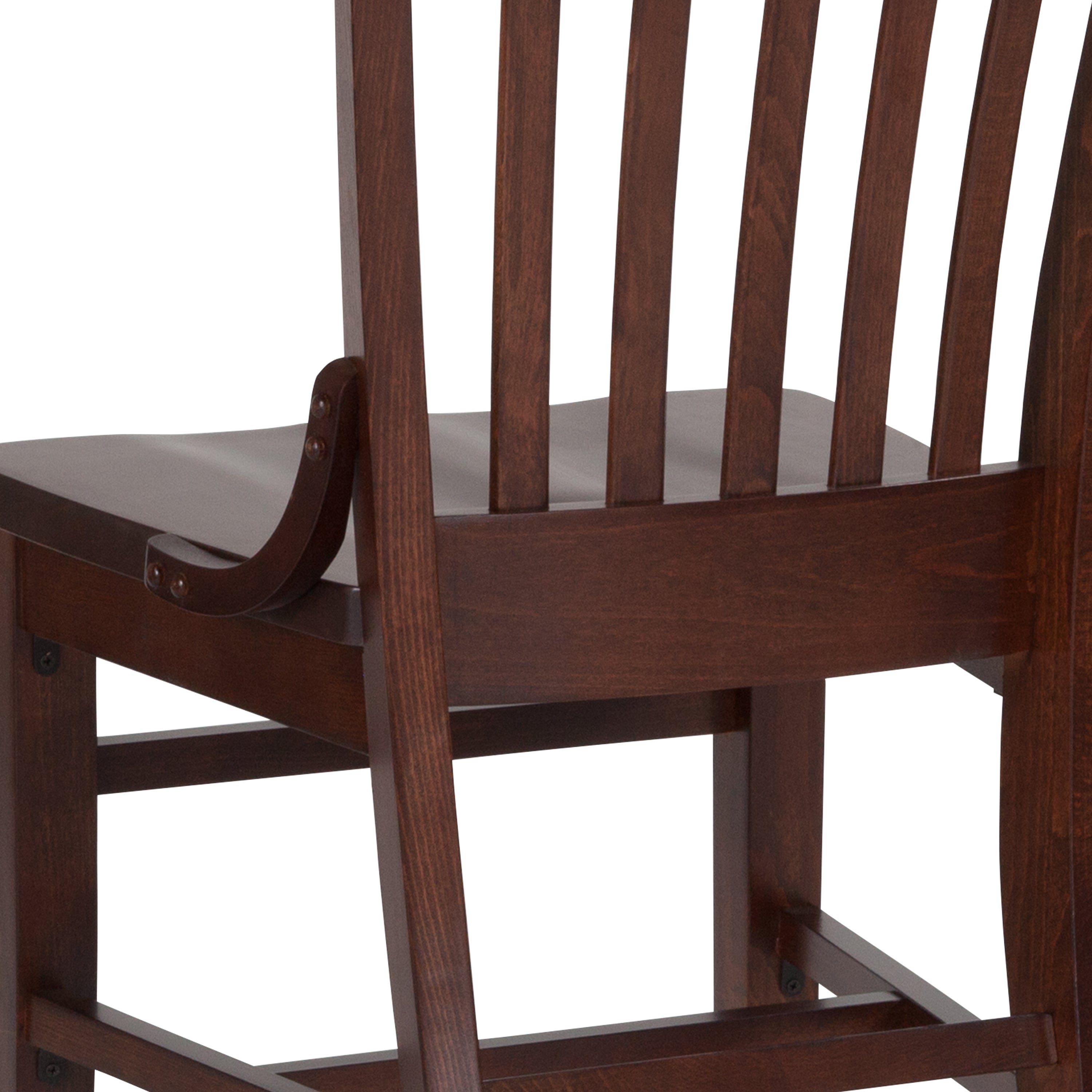HERCULES Series School House Back Walnut Wood Restaurant Chair