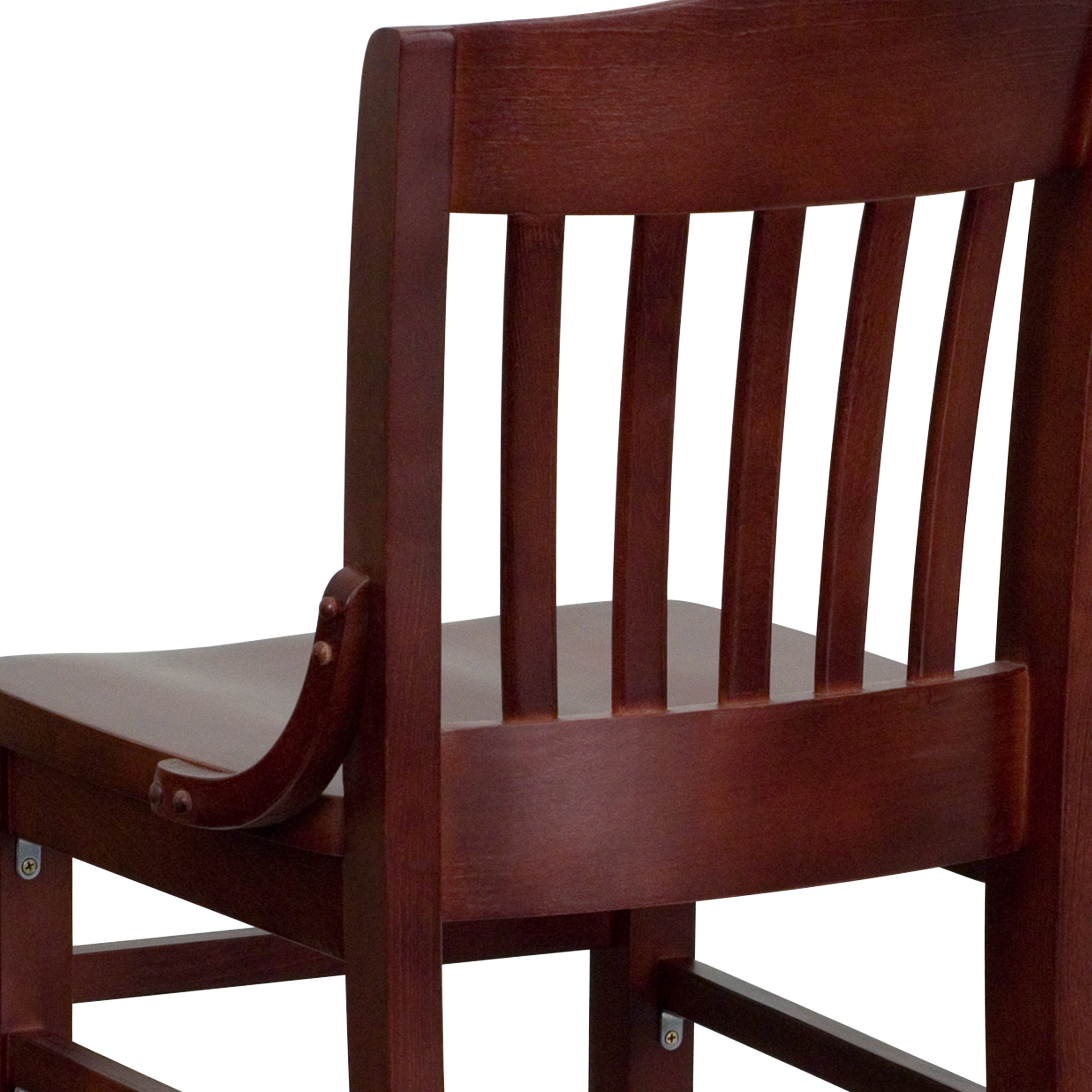 HERCULES Series School House Back Mahogany Wood Restaurant Barstool
