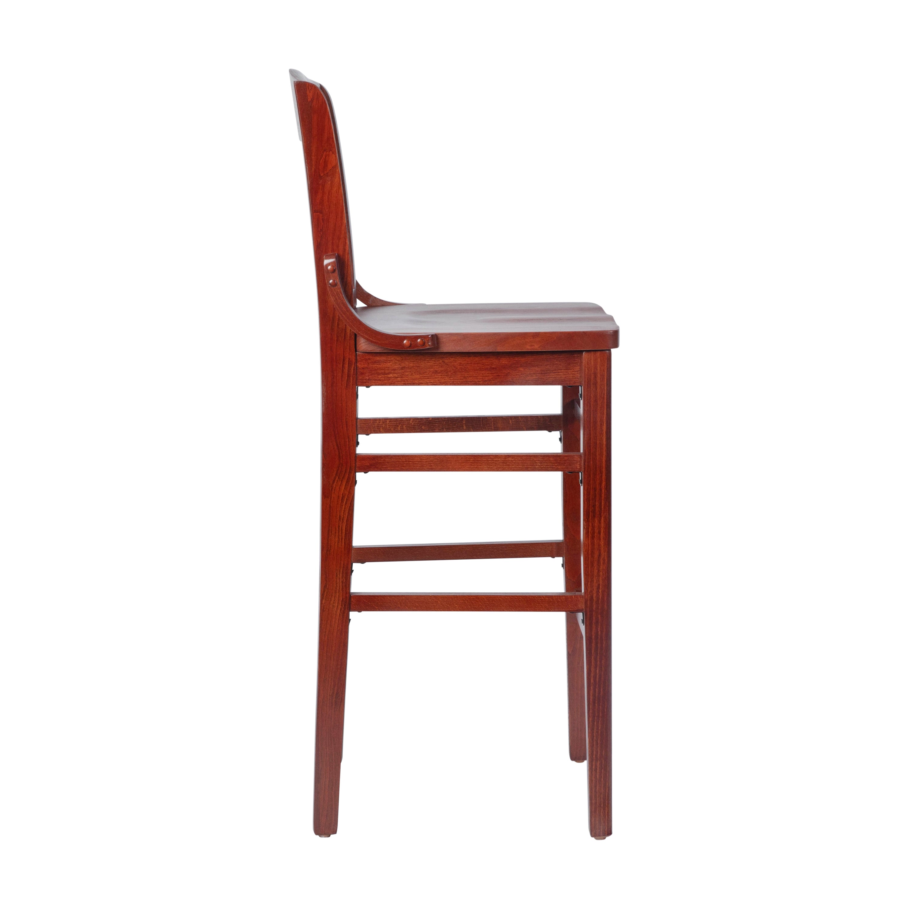 HERCULES Series School House Back Mahogany Wood Restaurant Barstool