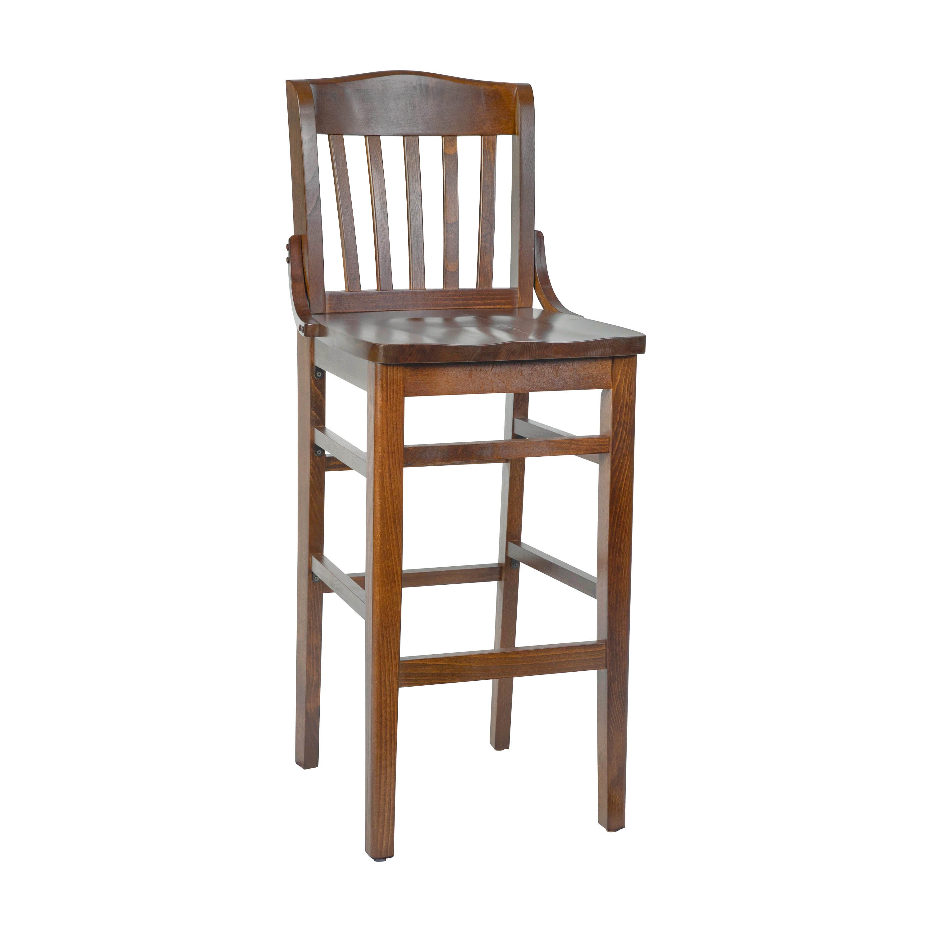 HERCULES Series School House Back Walnut Wood Restaurant Barstool