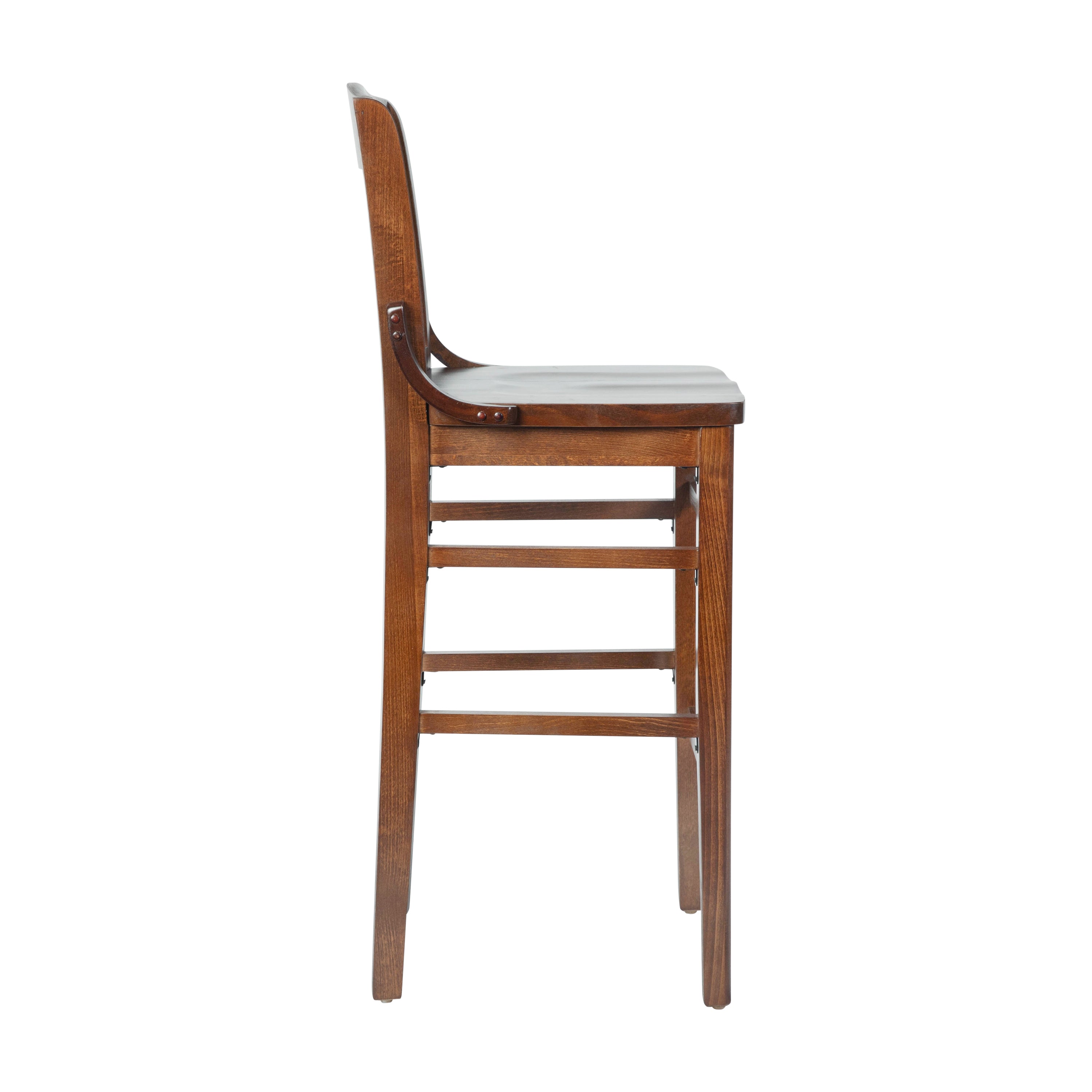 HERCULES Series School House Back Walnut Wood Restaurant Barstool