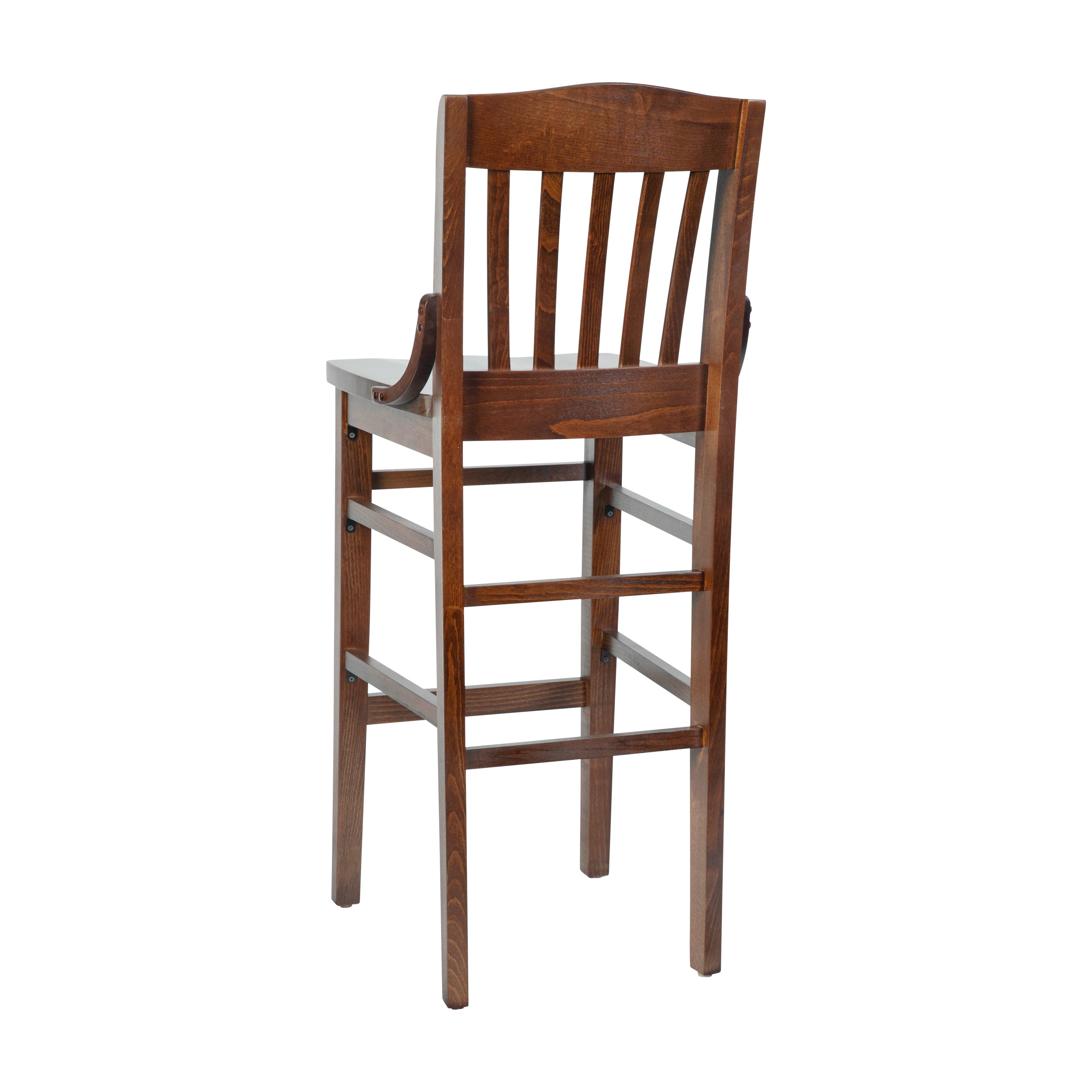 HERCULES Series School House Back Walnut Wood Restaurant Barstool
