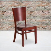 Lacey Series Solid Back Mahogany Wood Restaurant Chair