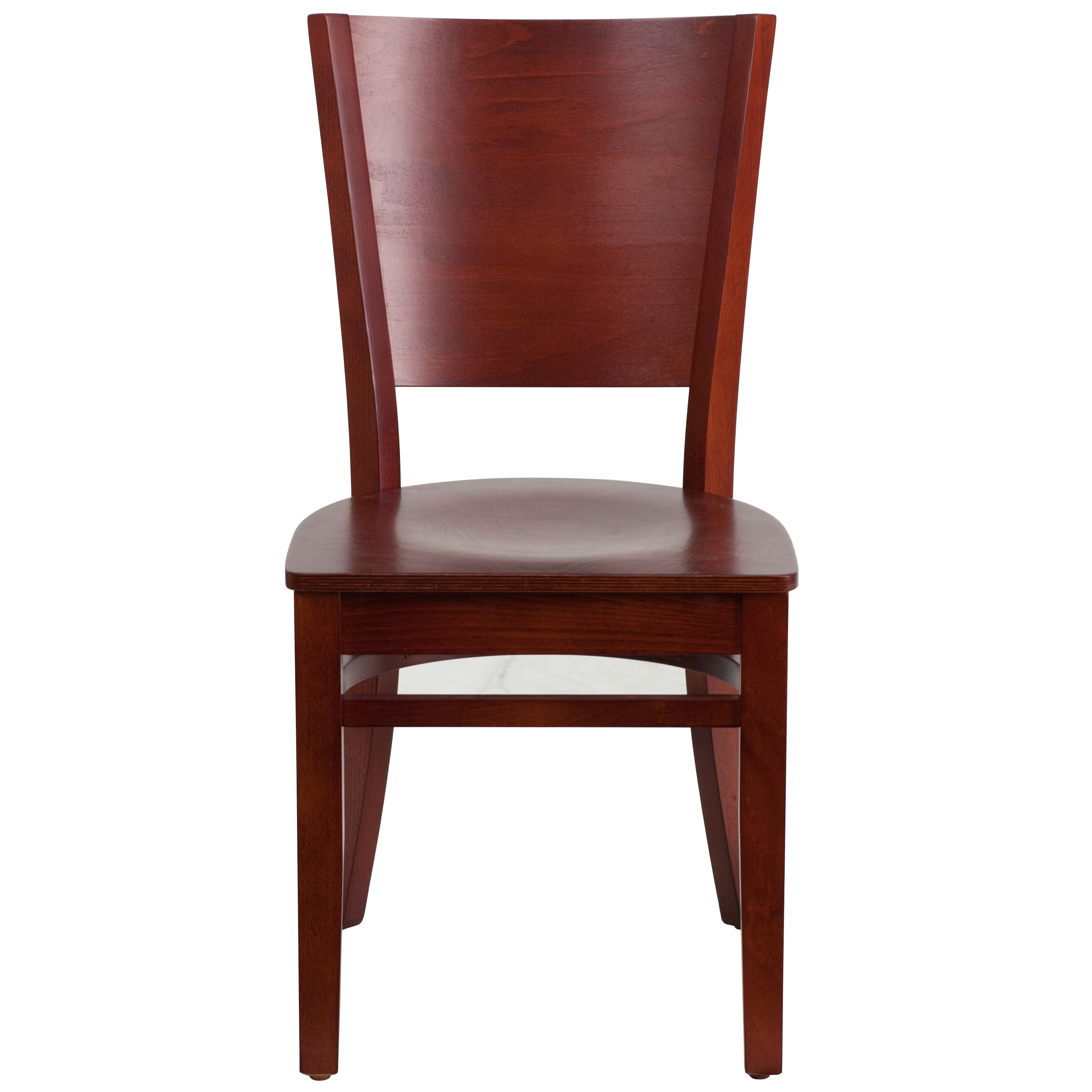 Lacey Series Solid Back Mahogany Wood Restaurant Chair