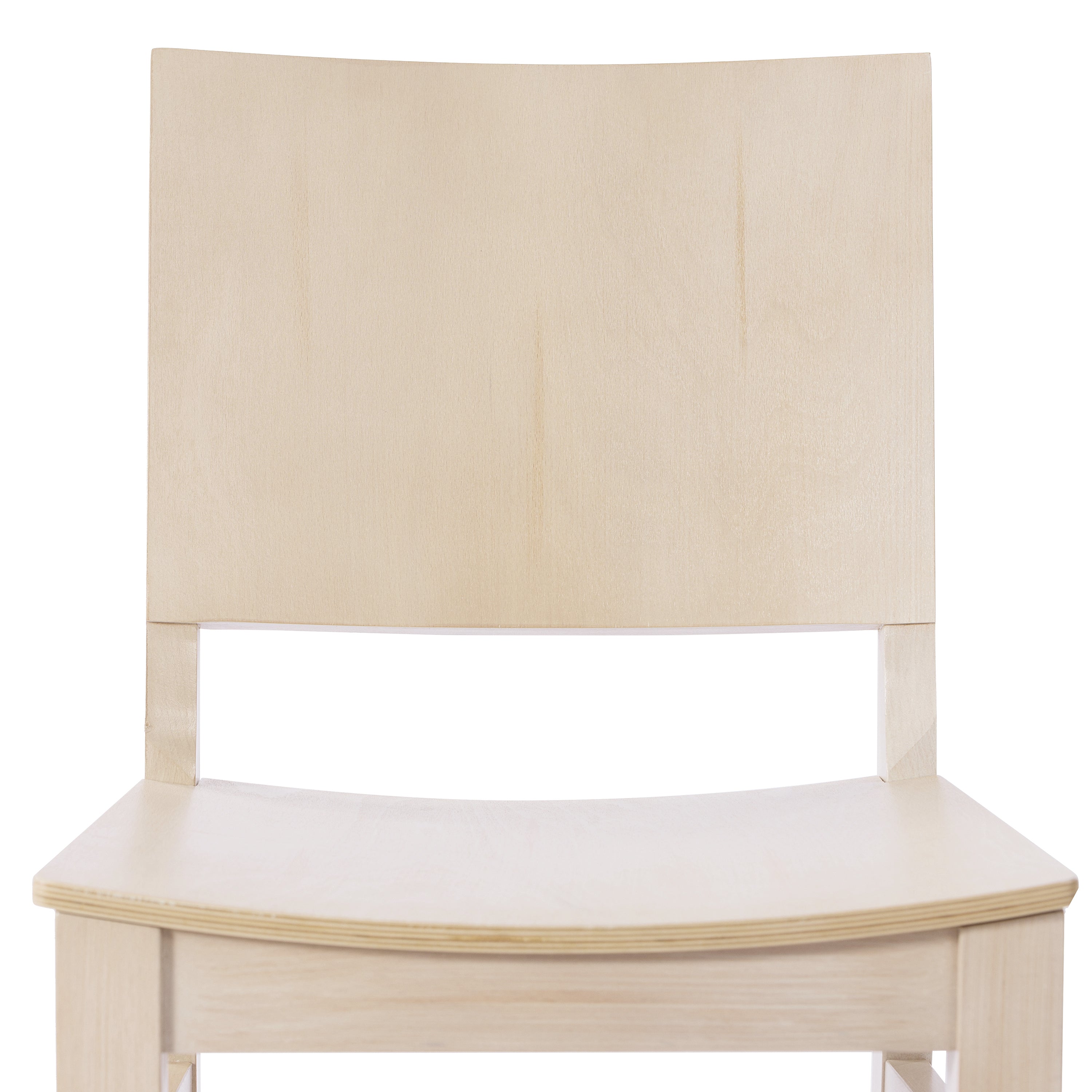 Naples Commercial Grade Solid Wood Dining Chair with Curved Backrest and Antique White Finish