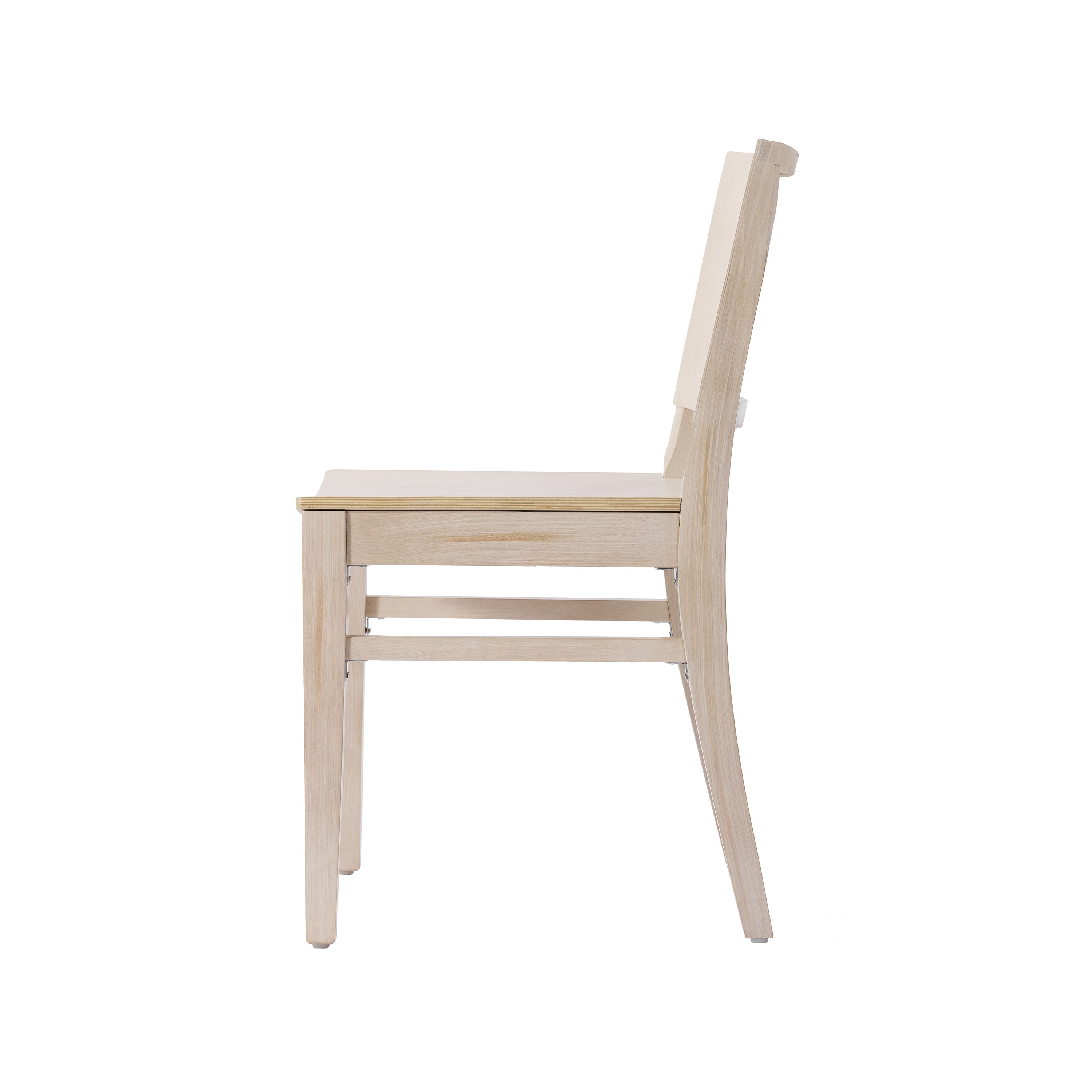 Naples Commercial Grade Solid Wood Dining Chair with Curved Backrest and Antique White Finish