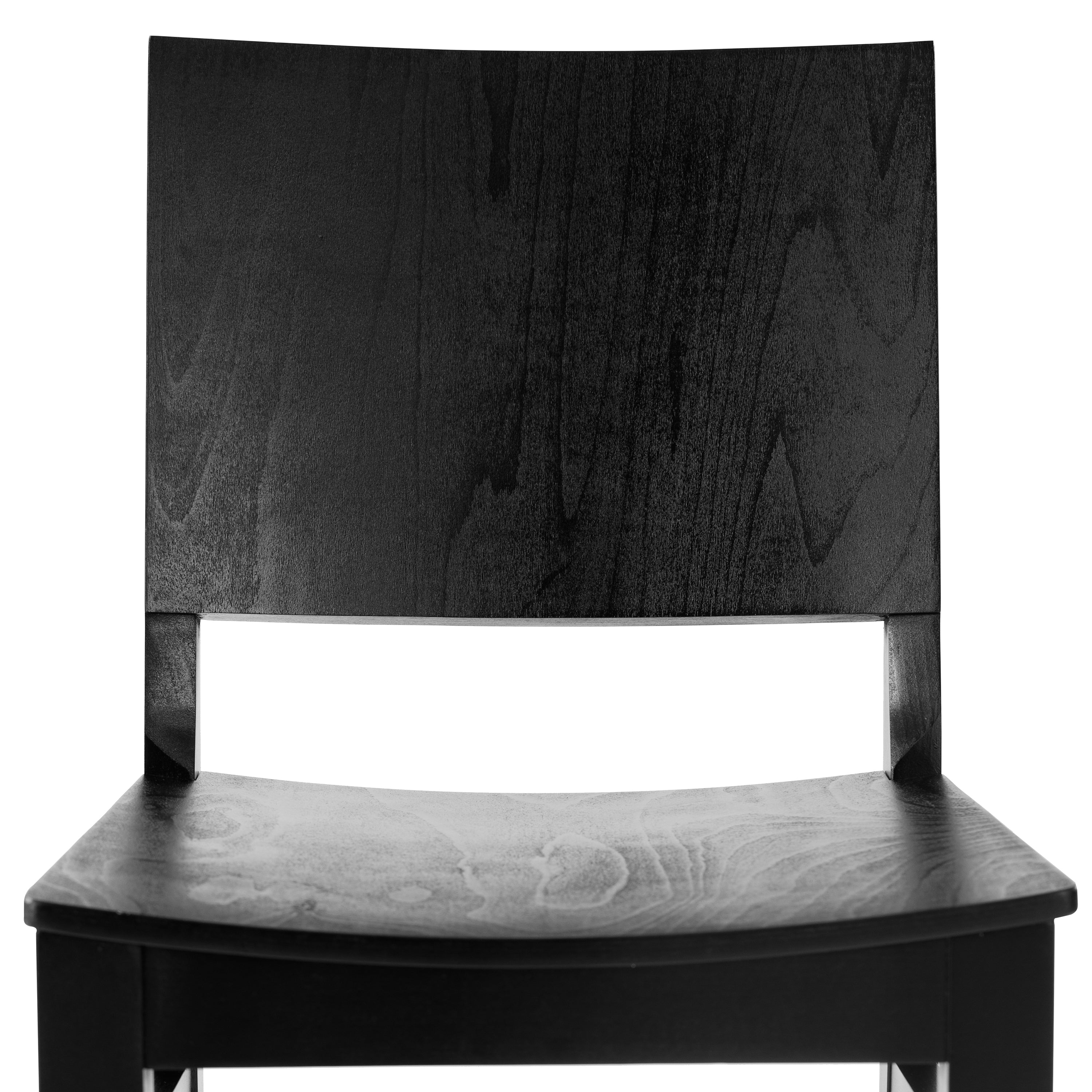 Naples Commercial Grade Solid Wood Dining Chair with Curved Backrest and Black Finish