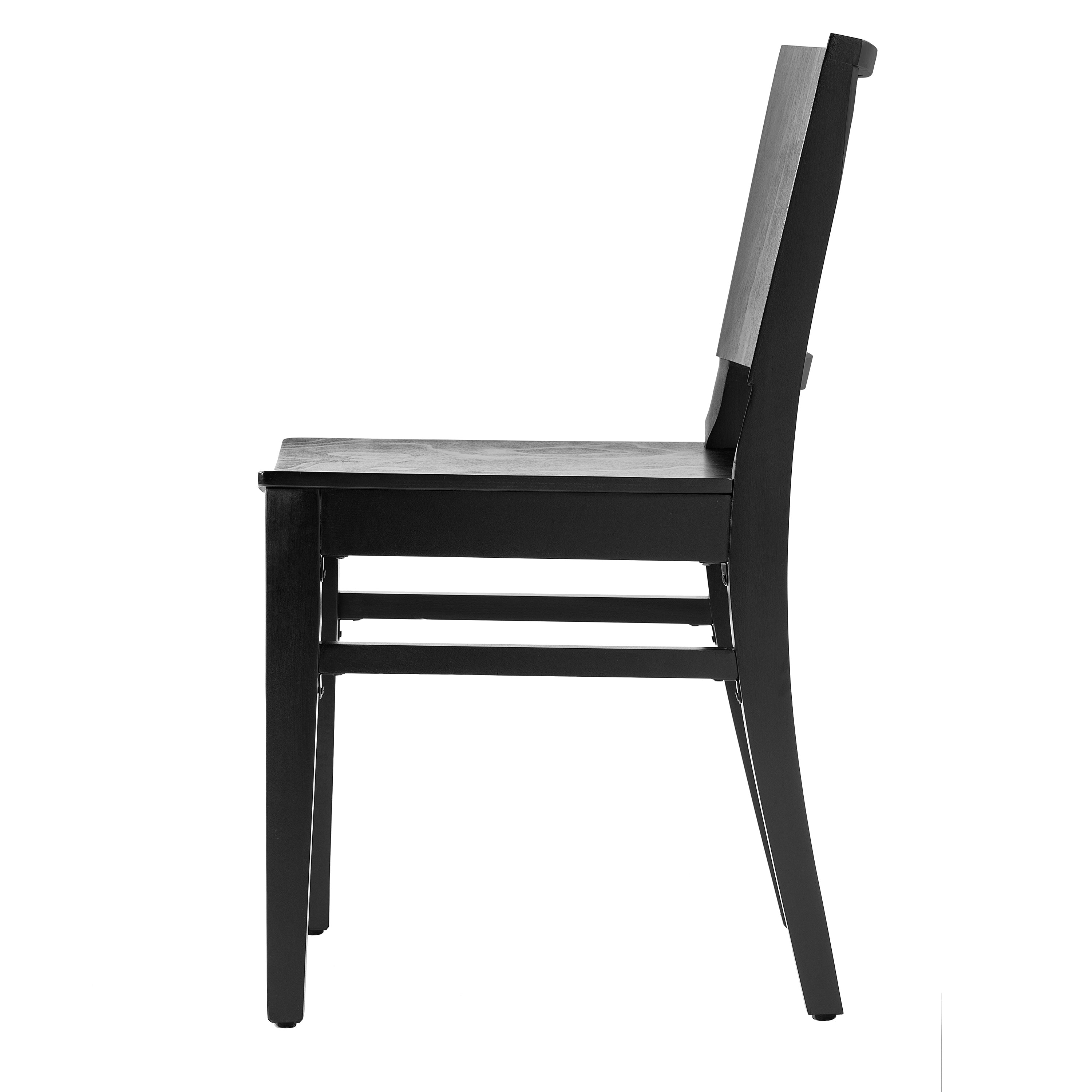 Naples Commercial Grade Solid Wood Dining Chair with Curved Backrest and Black Finish