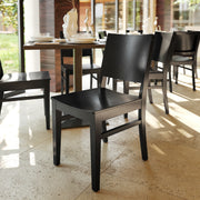 Naples Commercial Grade Solid Wood Dining Chair with Curved Backrest and Black Finish
