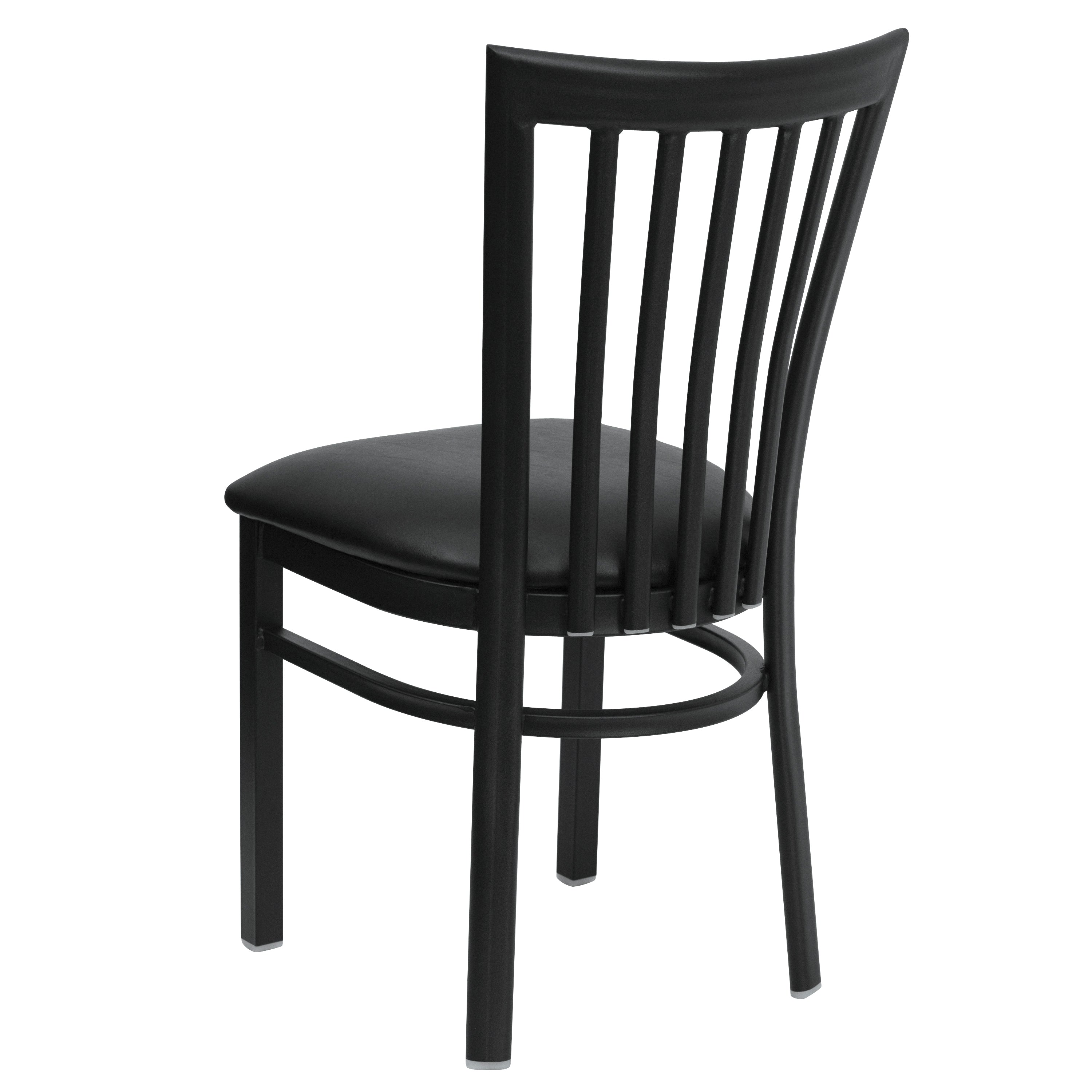 HERCULES Series Black School House Back Metal Restaurant Chair - Black Vinyl Seat